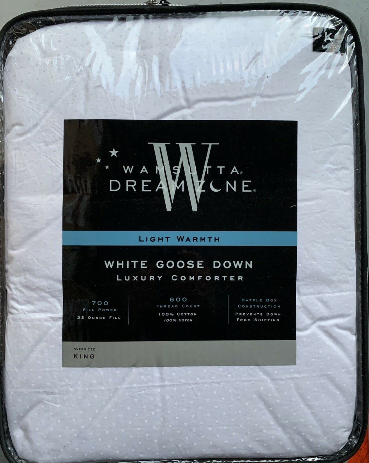 wamsutta dream zone light warmth white goose down king comforter