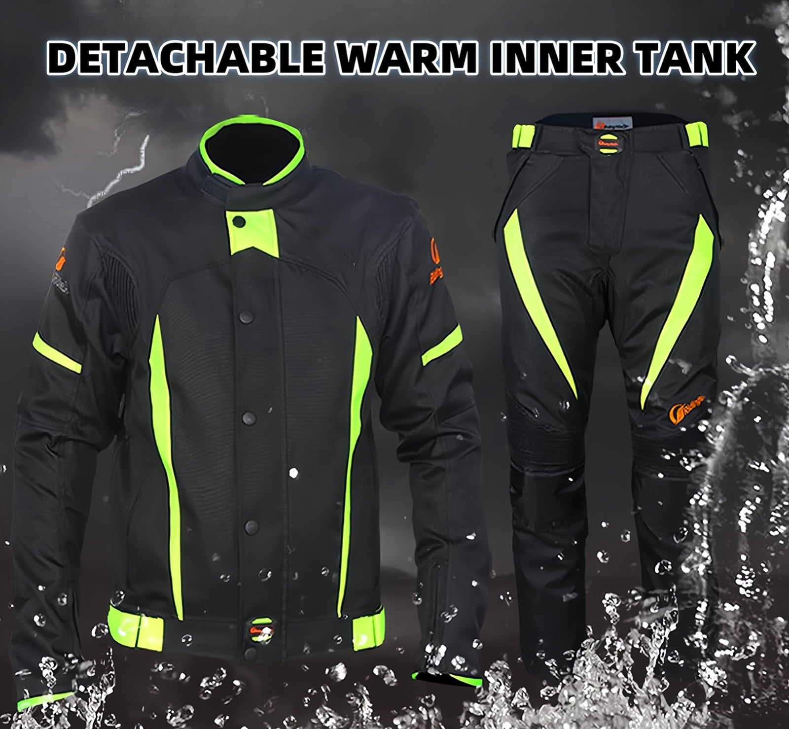 Traje De Motociclismo Chaqueta De Moto Conjunto De Pantalones Cuatro Estaciones E Invierno Impermeable, Trajes De Jersey Reflectantes para Montar En Moto para Hombres
