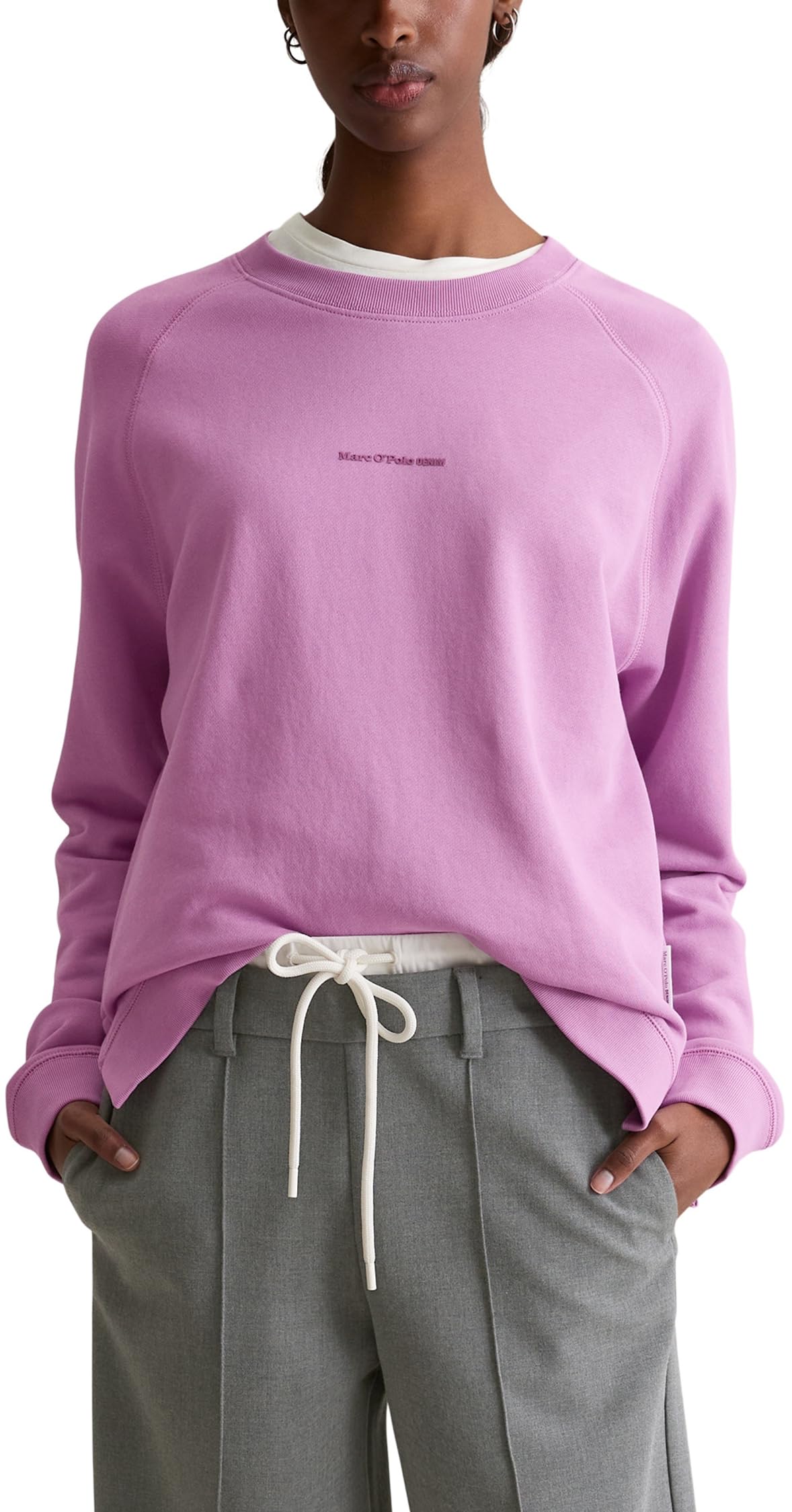 Marc OߴPolo Denim Damen Sweatshirt aus Bio-Baumwolle mit Raglanärmeln, Grün (Herbal Garden), XXL