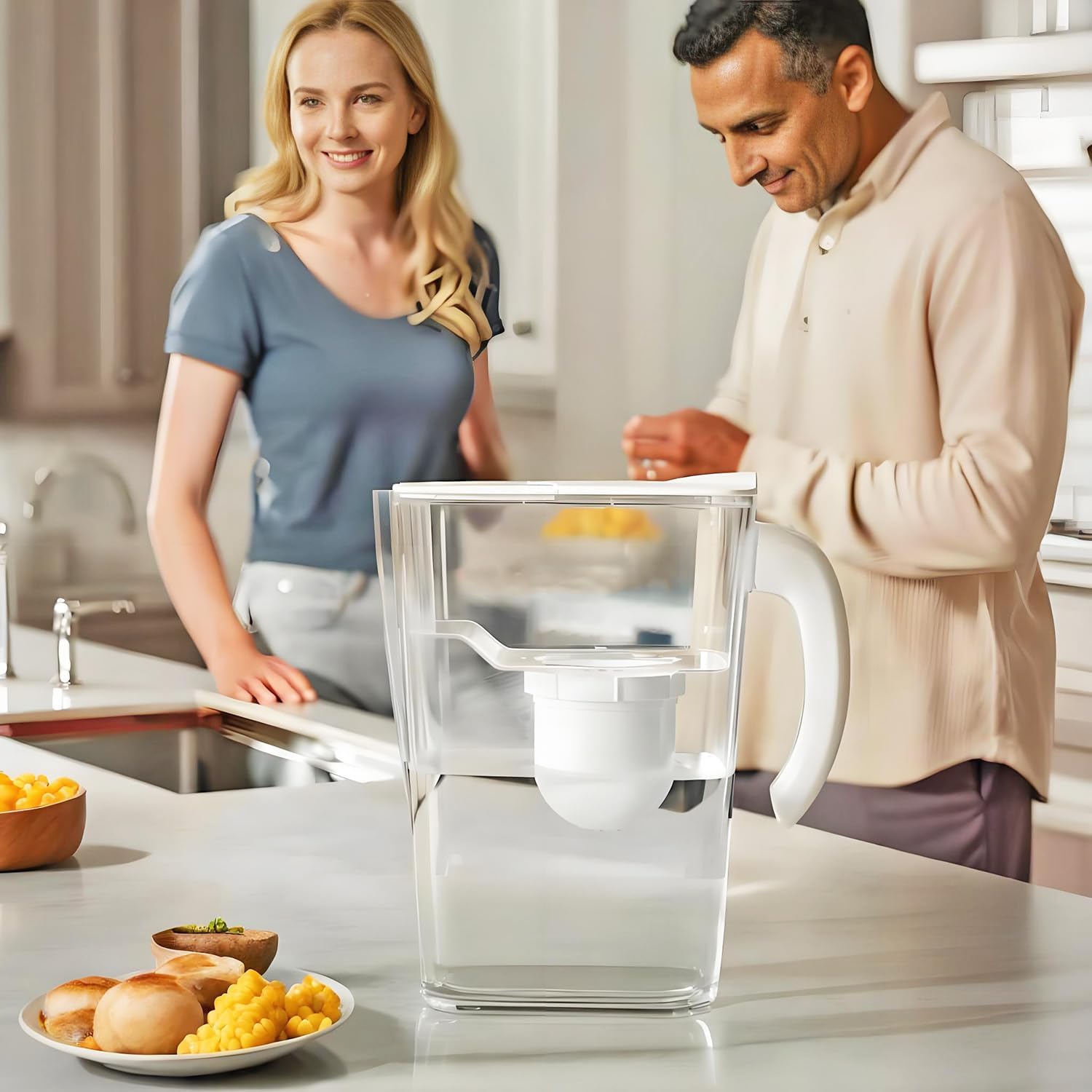 Water Replacement Filter for Pitcher,Compatible with Clearly Filtered Water Filter Pitcher, 100-Gallon Long-Life, BPA Free, 2 Pack.