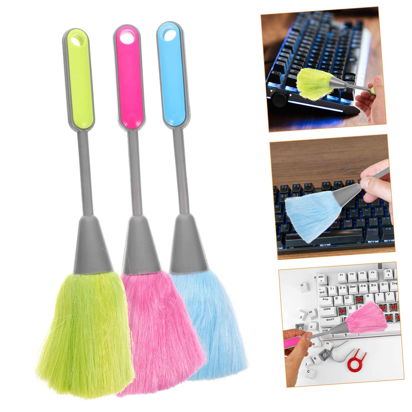 Hemobllo 9pezzi Spazzole Per Pulizia Tastiera Piccoli Per Computer Spazzole Multifunzionali Per Rimuovere Polvere e Sporco Superfici e Giocattoli Colori Blu Verde e Rosa