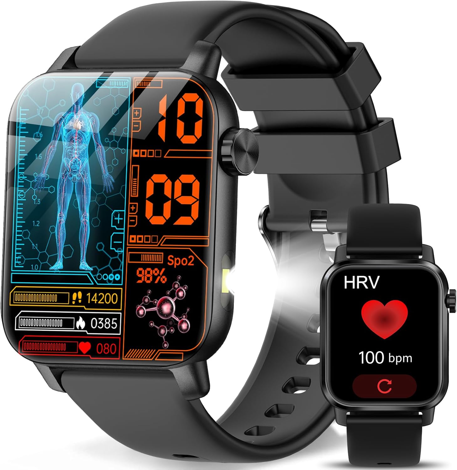 Smart Watch for Men Women 1.85″ HD Health Watch with Answer/Make Call LED Flashlight Video Dynamic Watchface 24H Heart Rate SpO2 Stress Sleep GΙυ𝚌ο𝚜𝚎 Monitor SOS Call Fitness Watch (Black) Smart Watch for Men Women 1.85″ HD Health Watch with Answer/Make Call LED Flashlight Video Dynamic Watchface 24H Heart Rate SpO2 Stress Sleep GΙυ𝚌ο𝚜𝚎 Monitor SOS Call Fitness Watch (Black)