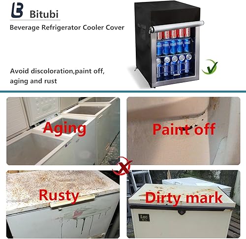 Miniatura 4 de Bitubi Funda para refrigerador de bebidas, cubierta para refrigerador al aire libre, impermeable, a prueba de polvo, a prueba de sol, 20 pulgadas de