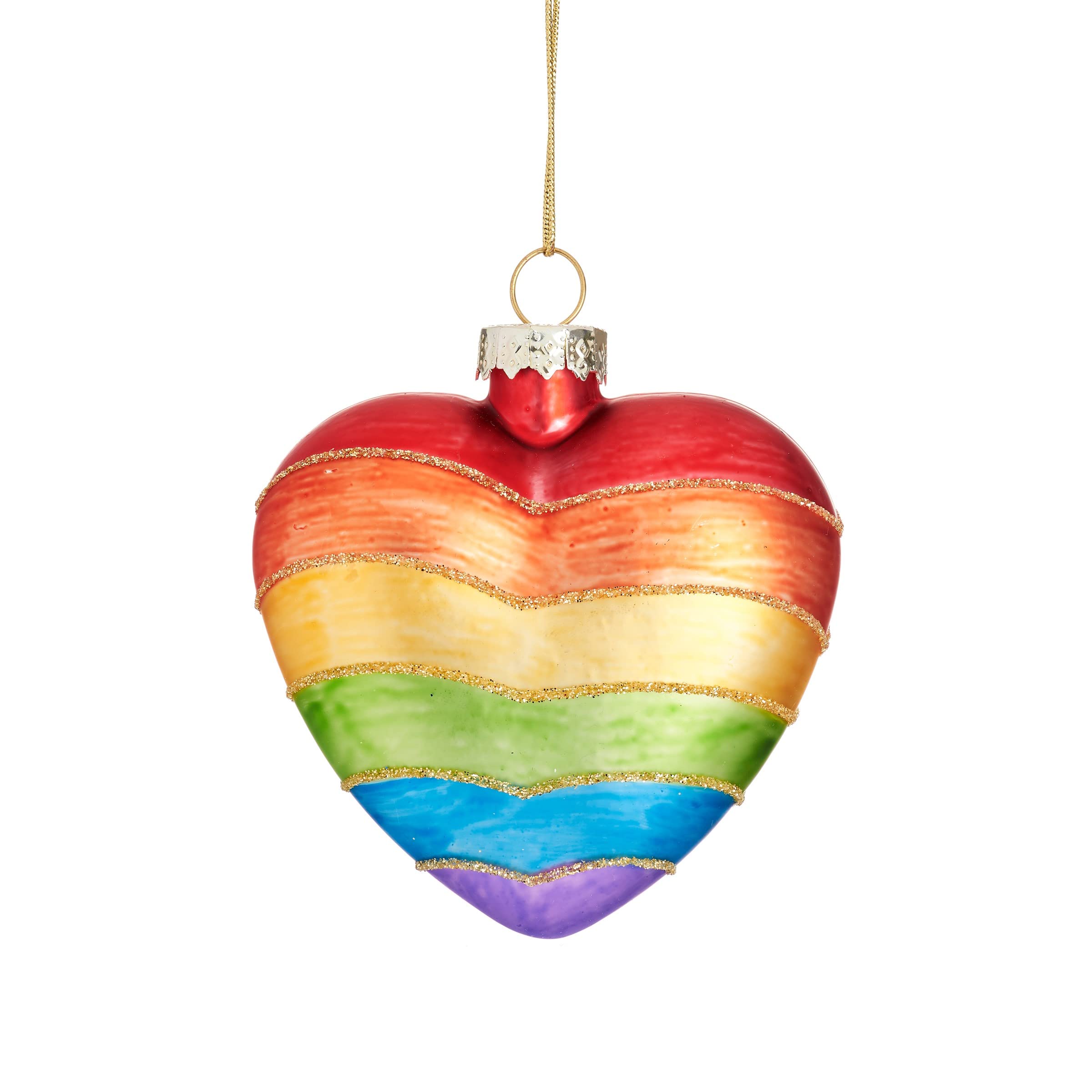 Sass & Belle Multicolored Rainbow Heart Shaped Bauble