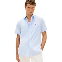 Tommy Hilfiger Uomo Camicia Flex Poplin in Cotone, Blu (Sweet Blue/Stripe)