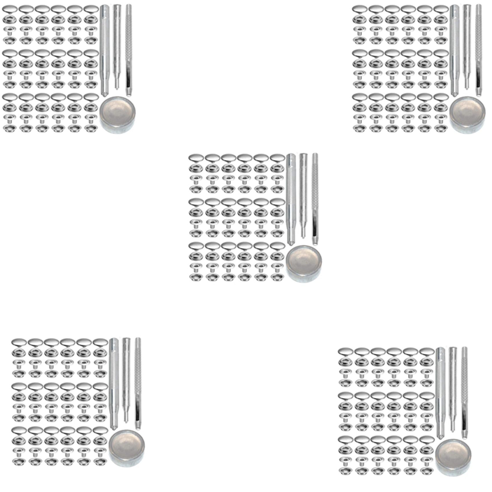 Jnchdghwa Silver 360Pcs 15Mm Stainless Steel Fastener Snap Press Stud Button For Marine Boat Canvas With Punching Set Tool Kit