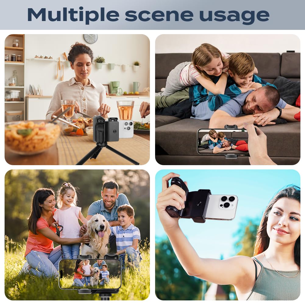 HOTUT Support de Poignée Smartphone, PoignéE Détachable Bluetooth Obturateur Camera, Peut utilisé comme Banque Alimentation 5000 mAh, Trépied Portable pour Selfies Prise Vidéo pour à iPhone Android