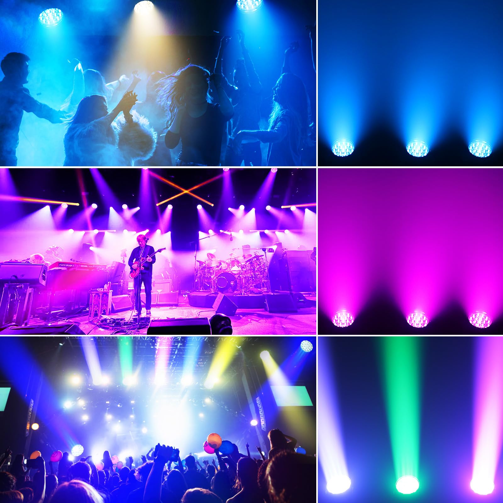 19 X 15W Wash Zoom Teste Mobili, RGBW 4 in 1 LED Fuoco Fascio Luce 4 Modalità di Controllo Professionale Palcoscenico Moving Head per Partito KTV Concerto Bar Festival Matrimonio Discoteca