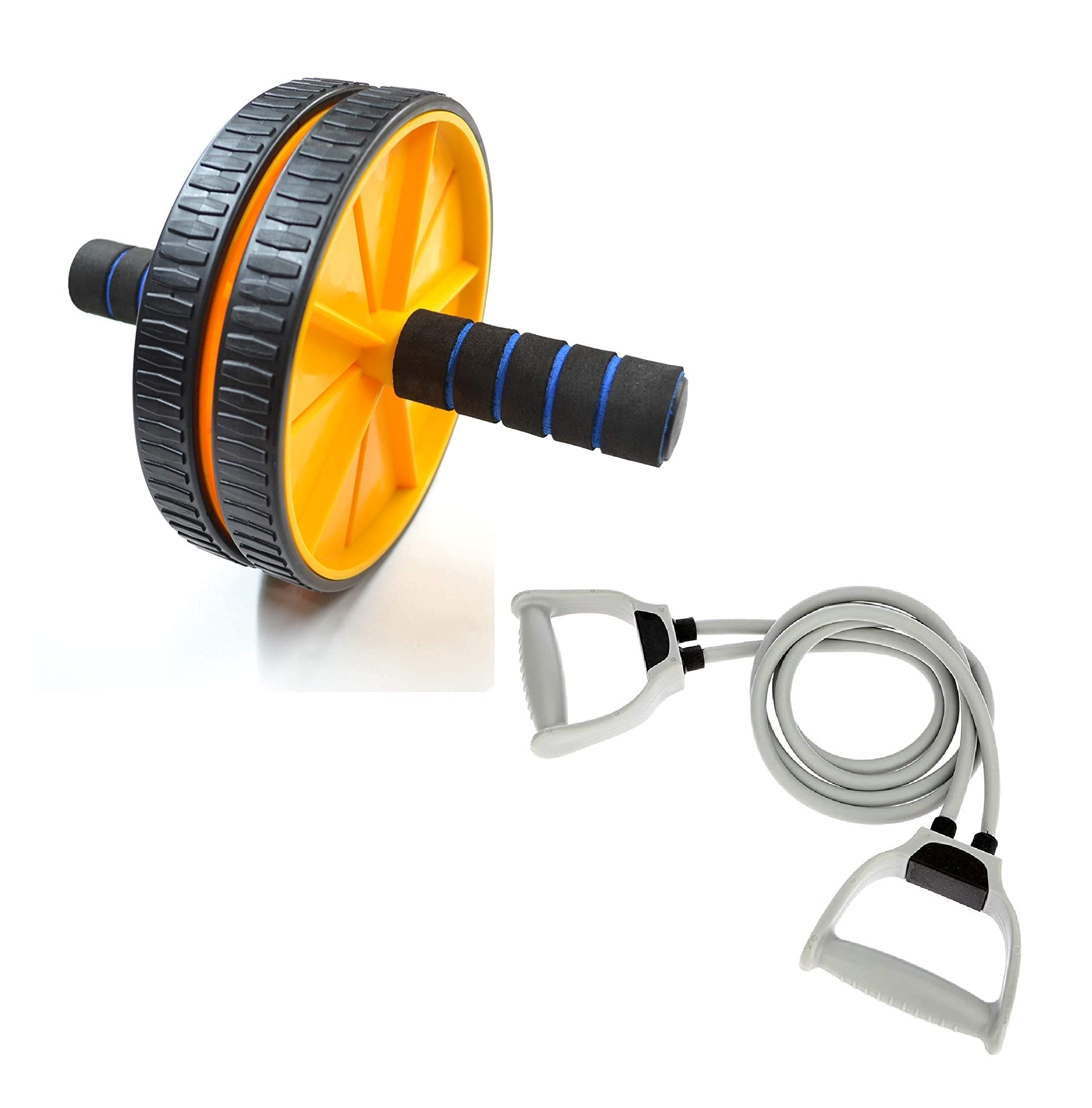 LIVOX Plastic Double Toning Resistance Tube For Full Body Workout With Double Wheel Abs Roller (Multicolor) (B097JYY4C5) Amazon Price History, Amazon Price Tracker