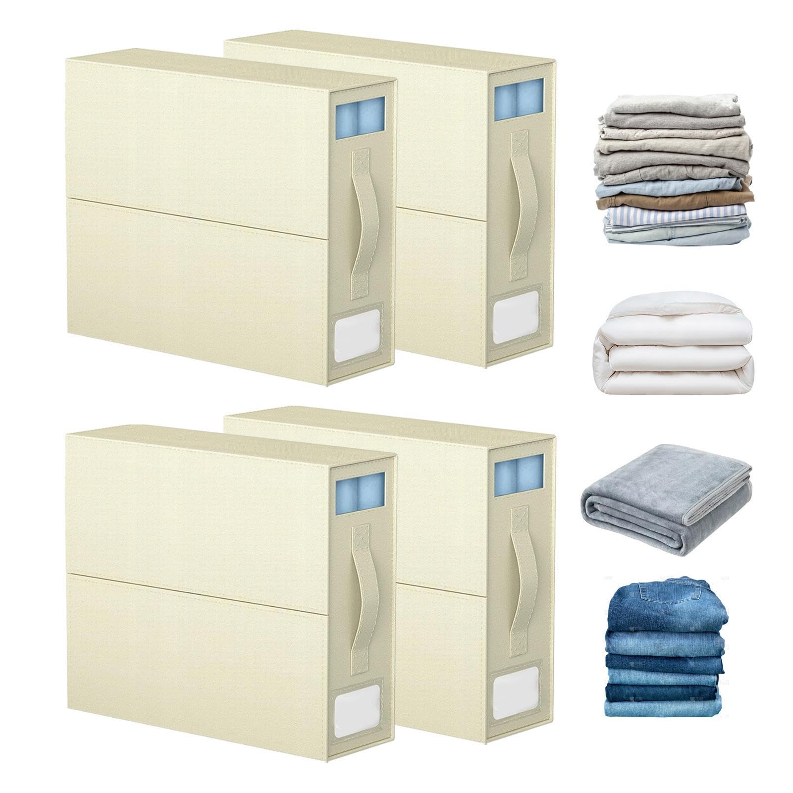 Organizer für 4 Bettlaken, Schrank-Bettlaken-Organizer, Bettwaren-Aufbewahrungsbehälter, Bettdecken-Organizer mit Reißverschluss, praktische Aufbewahrungstasche für Bettwäsche, 38,4 x 11,2 x 32,8 cm | Aufbewahrungsbehälter, Bettdecken-Organizer mit Reißve