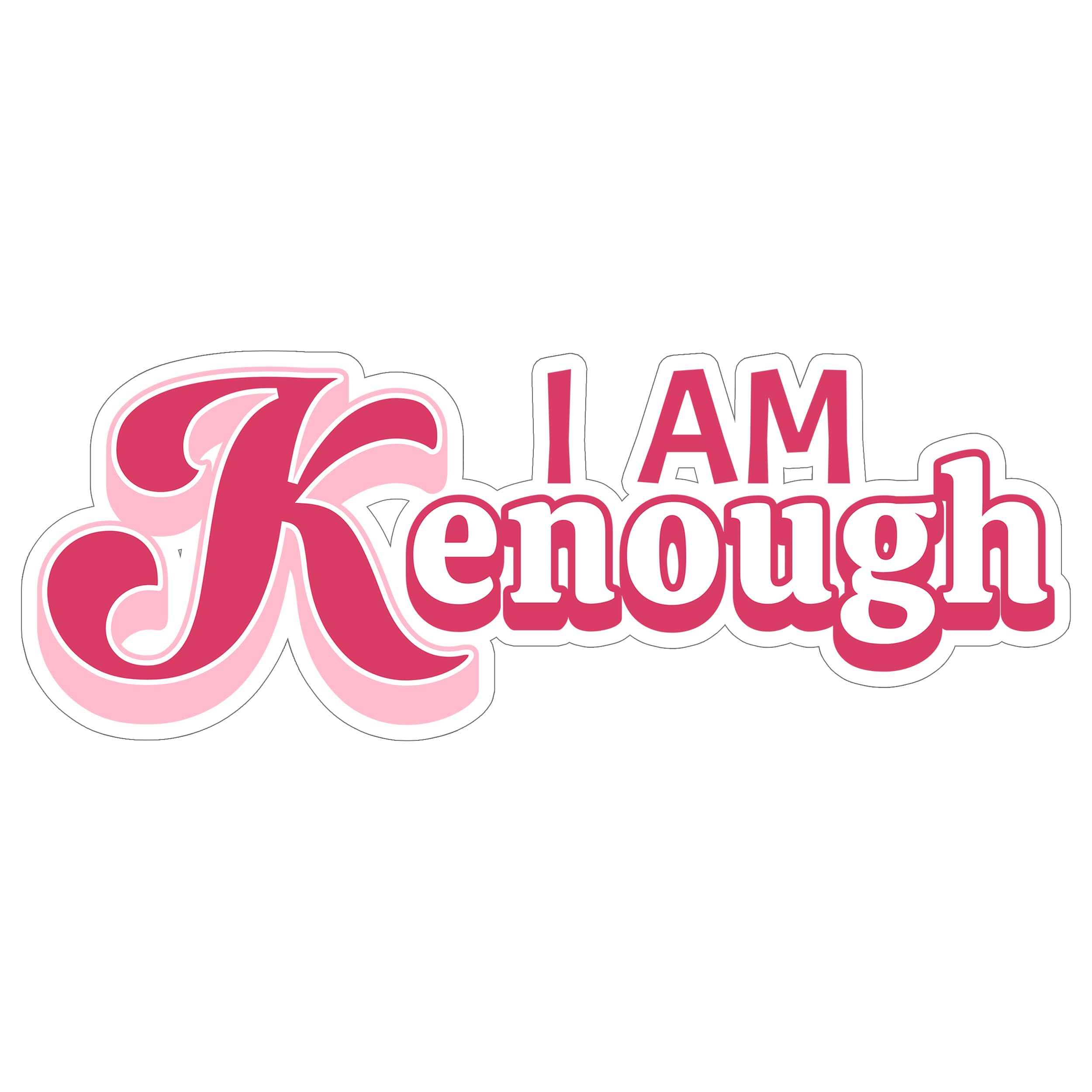 I Am Kenough Sticker 4 Inch Barbie Movie Ken Self Worth - Waterproof Vinyl Decal for Laptop Water Bottle Car Tumbler - Durable Funny Aesthetic