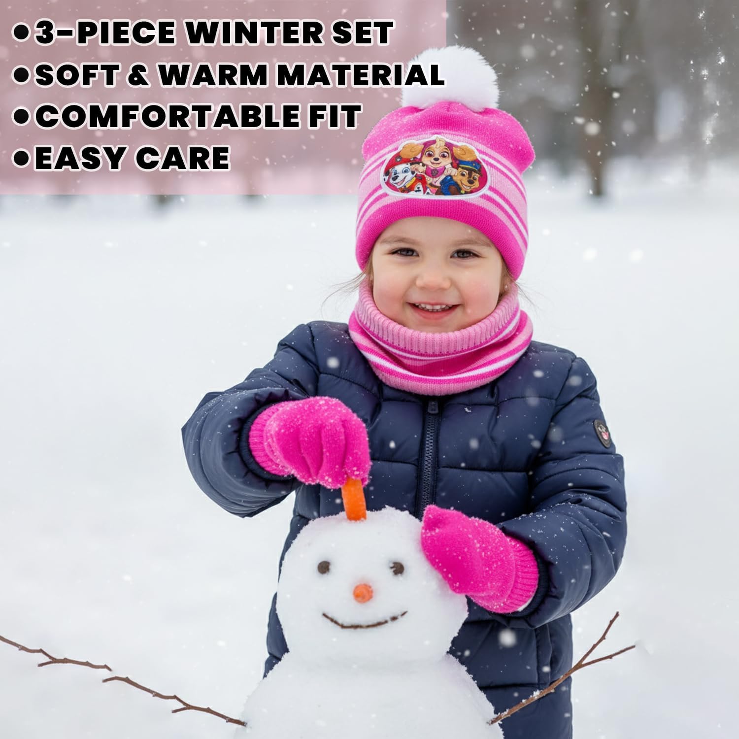 Nickelodeon Girls' JoJo Siwa or Paw Patrol Winter Hat, Gloves or Mittens, and Gaiter Set (2-7) - Image 5