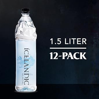 Icelandic Glacial Premium Still Water 1.5L Recycled PET Bottles x 12 Per Pack – Alkaline/Low PH, Recycled Packaging, BPA Free, Carbon Neutral from Icelandic Spring. Low TDS and Mineral Content.