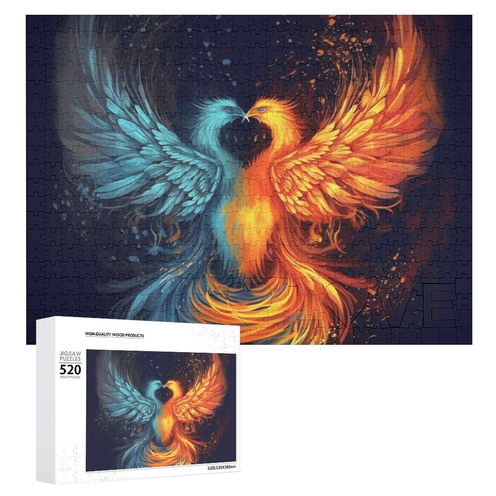 Amazon.com: Fire and Water Phoenix Wooden Puzzle for Adults 520