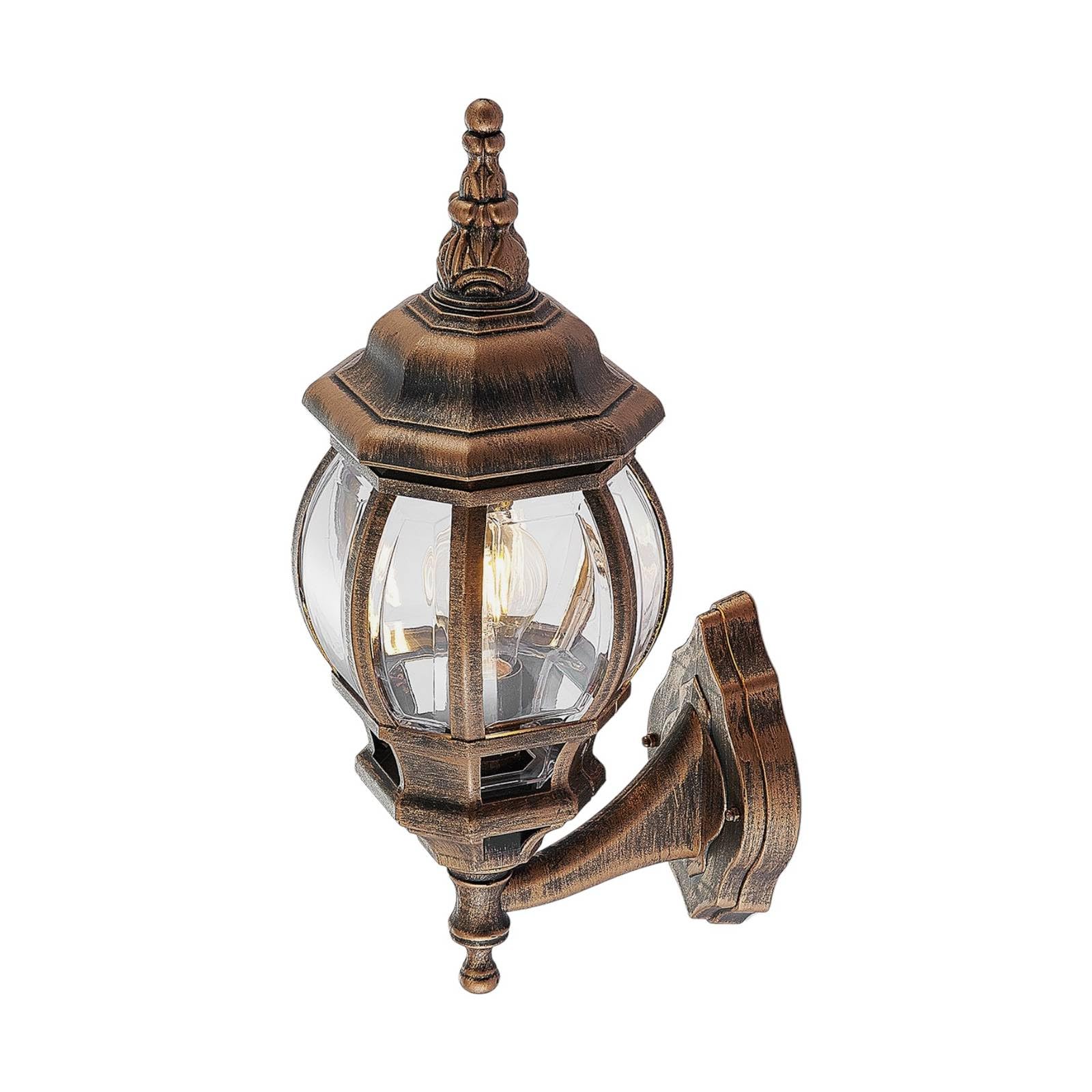Outdoor Wall Light 'Nadesha' dimmable (Antique, Vintage) in Gold (1 Light Source, E27) from Lindby | Wall lamp for Exterior/Interior Walls, House, Terrace und Balcony