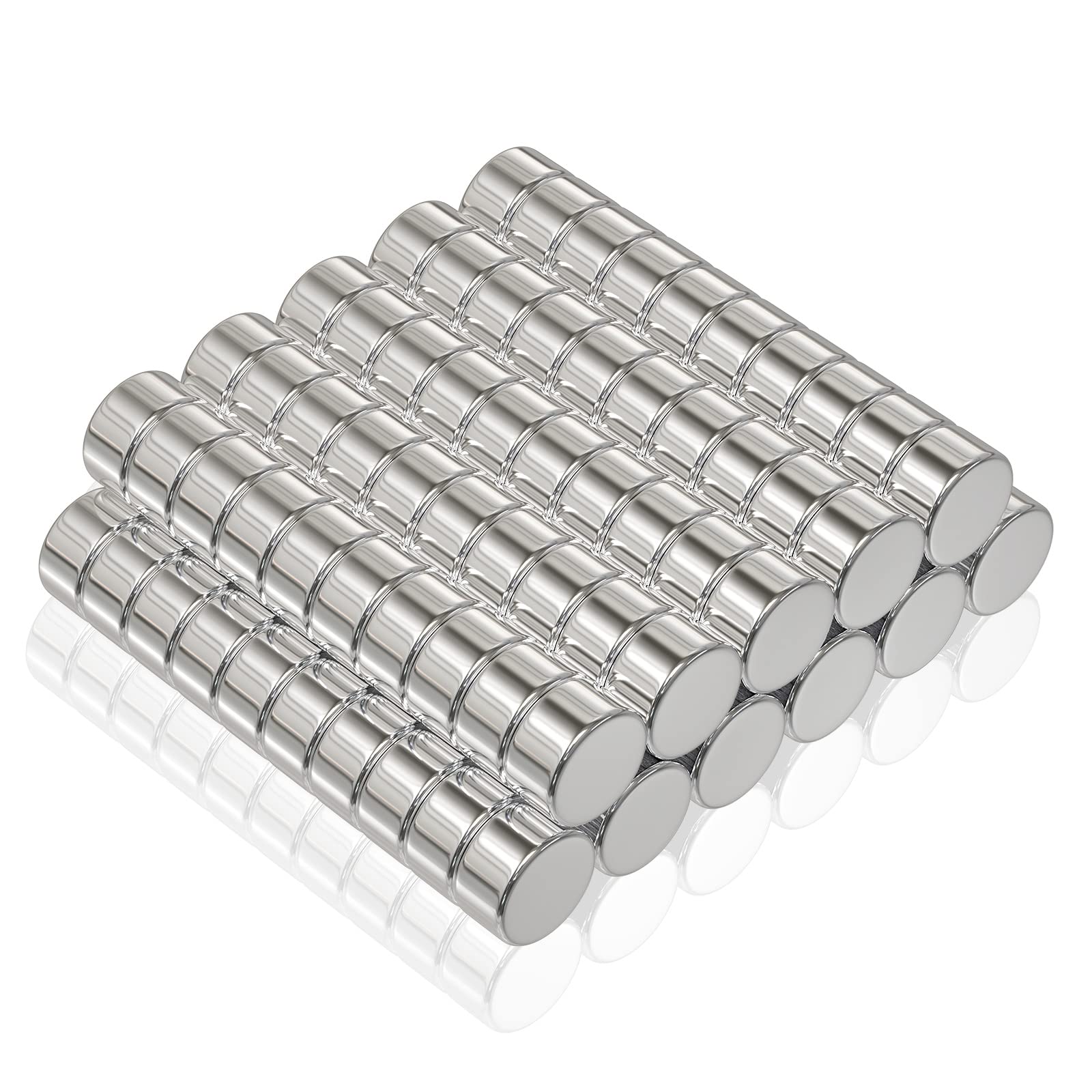 Vicloon Fridge Magnets, 110pcs Neodymium Magnets, 6 x 3mm Strong Magnet Whiteboard Magnets Magnetic Thumb Tacks Magnetic Push Pins for Whiteboard, Magnets for Fridge, Office, Map, Photo (Round)