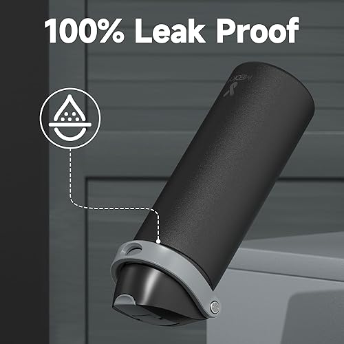 Miniatura 7 de Botella de agua aislada de 24 onzas para deportes Botella de agua de acero inoxidable Meoky con popote 2 en 1 y tapa de boquilla, a prueba de fugas,