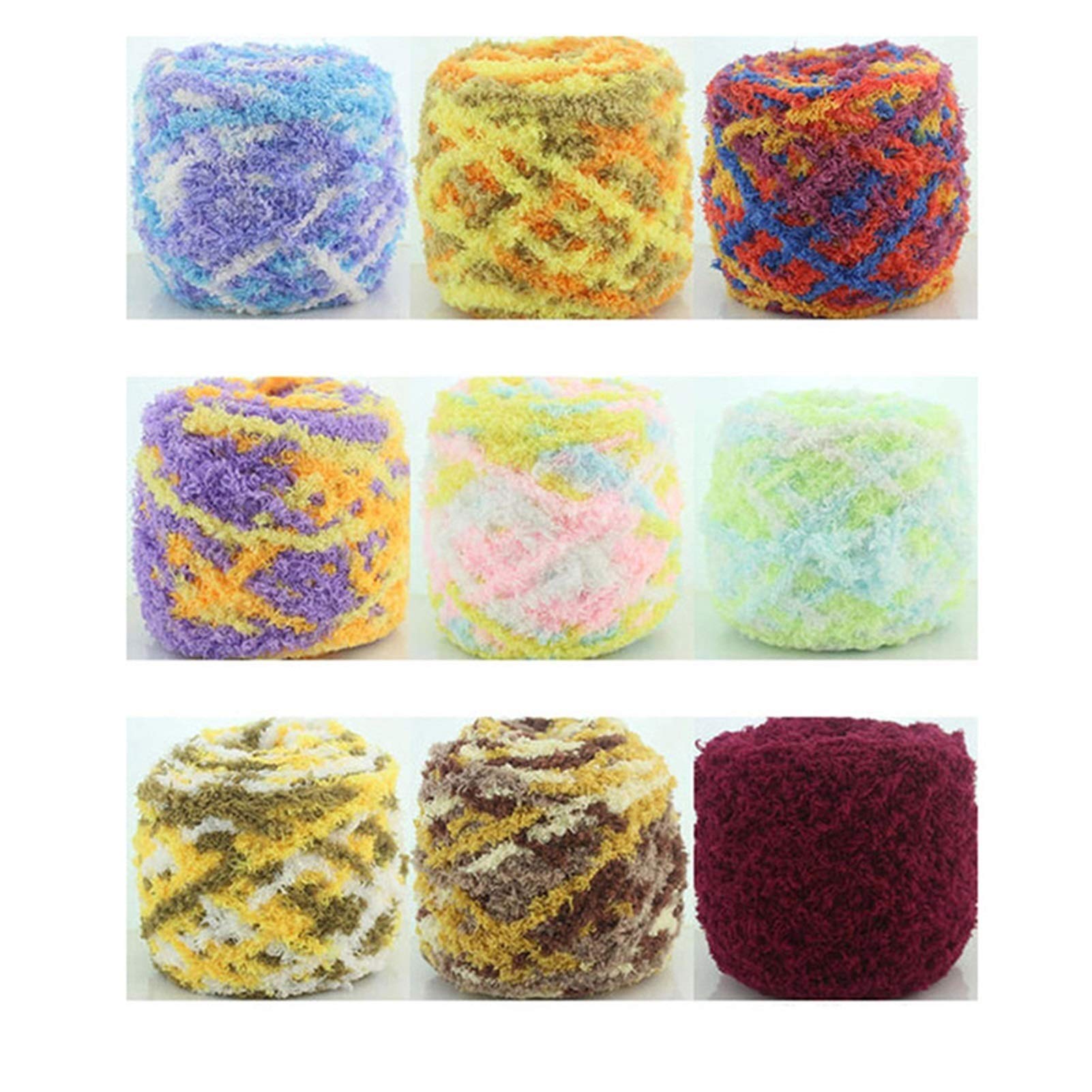 Chunky Yarn 5pcs 500g Bufanda de Tinte Colorido Caliente Hilo Tejido a Mano para Tejer a Mano Hilo de algodón de Leche Suave Hilo Grueso Manta de Lana Gigante 1 (Color : 11)