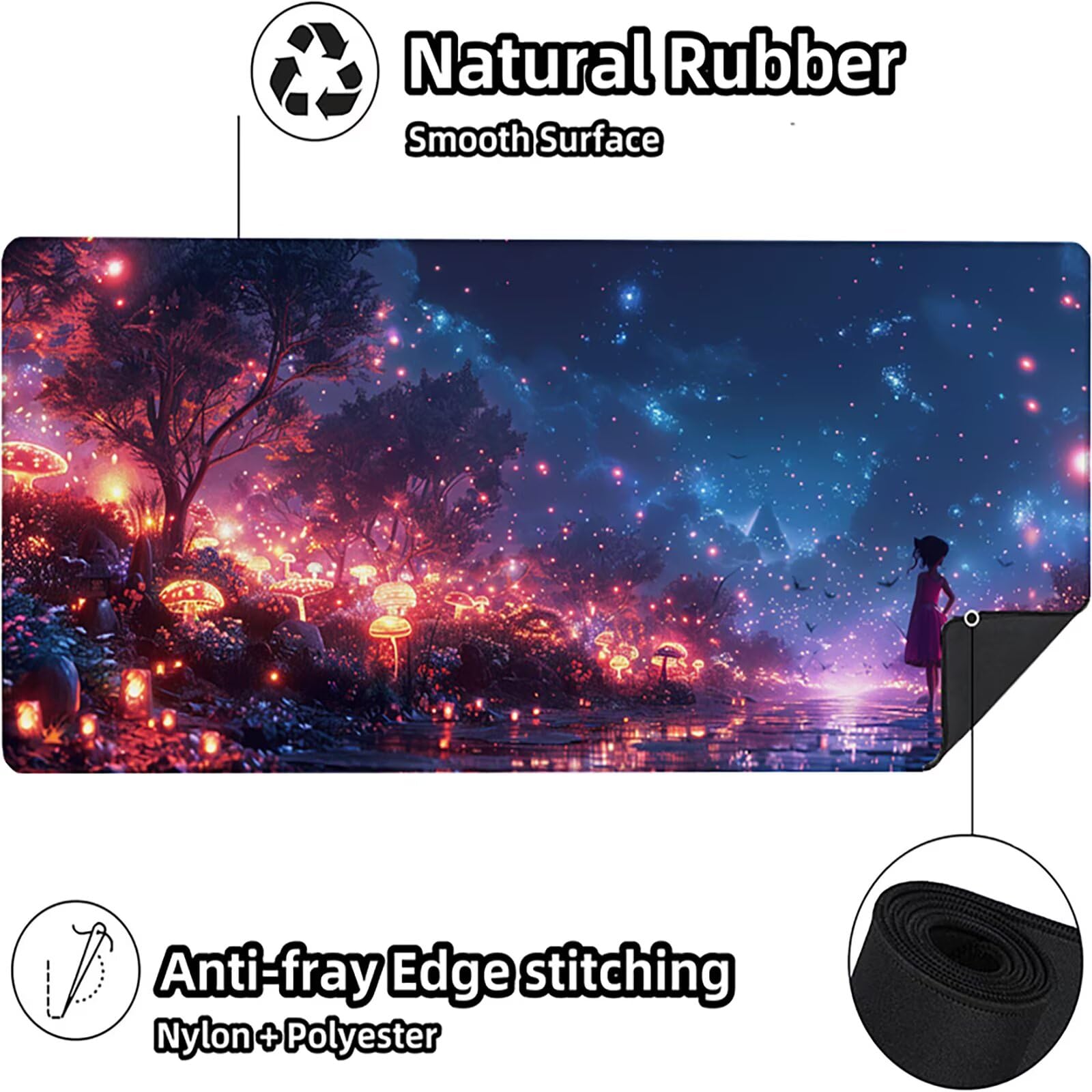ChampiñóN Alfombrilla Ratón Gaming XXL 1500 x 800 mm, Alfombrilla Gaming Color Mousepad con Base de Goma Antideslizante, Impermeable Desk Mat para Teclado y Raton, Accesorios Gaming, Regalos 0-O