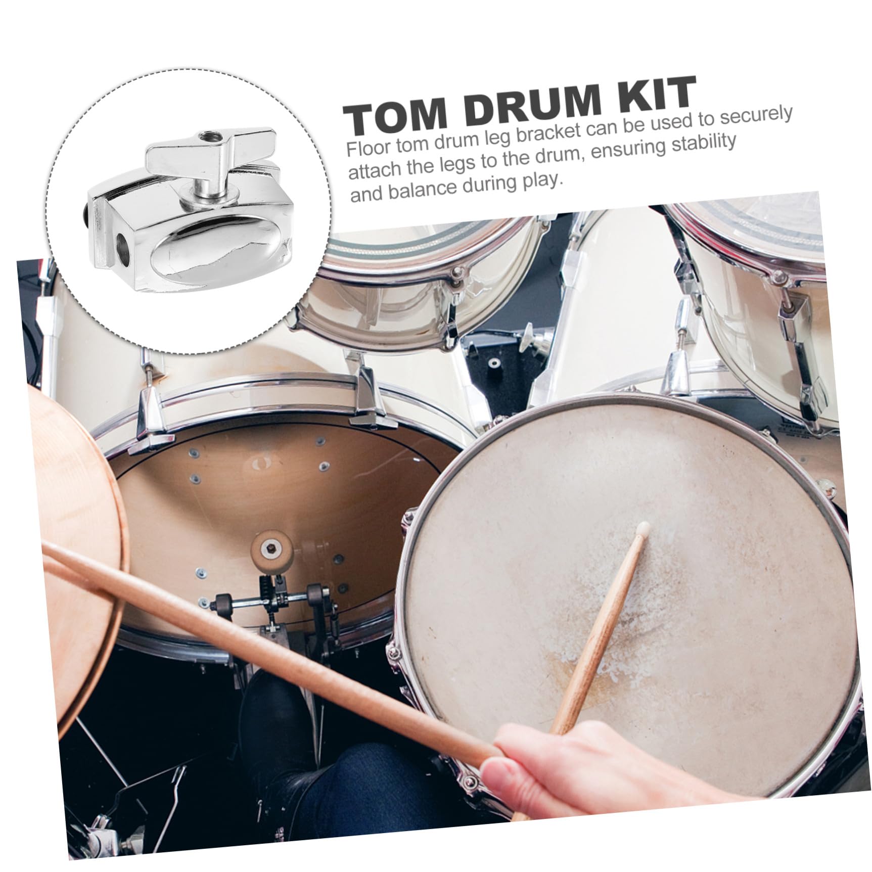 BESPORTBLE Support de Tom Batterie Pince de Fixation et Plaque de Base pour Concerts, Accessoire de Percussion pour Musiciens Professionnels