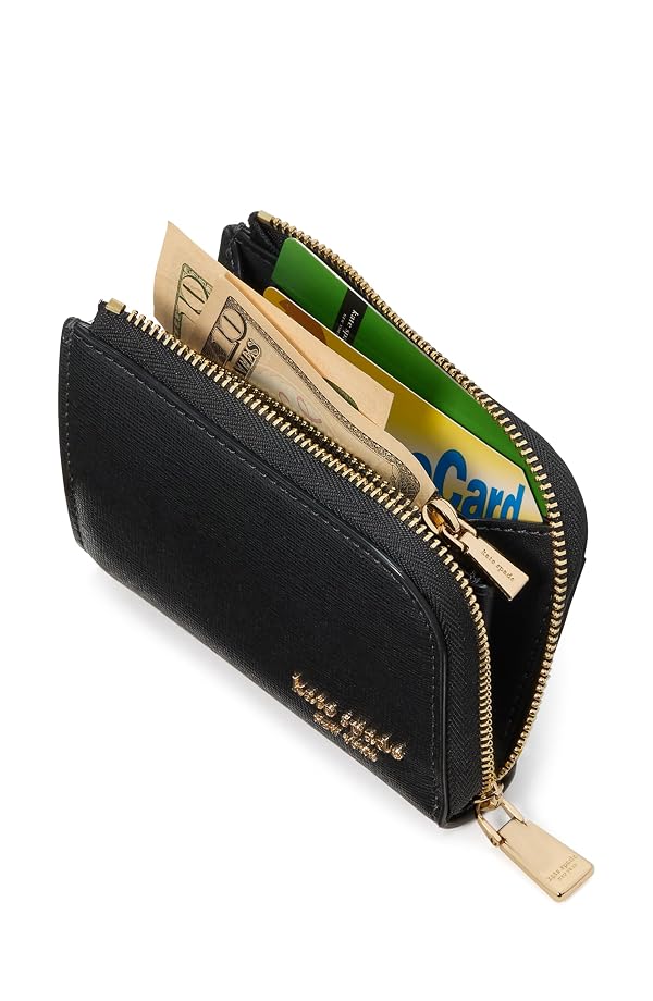 kate spade new york Devin Saffiano Leather Zip Card Case, Black by kate spade new york - Image 5
