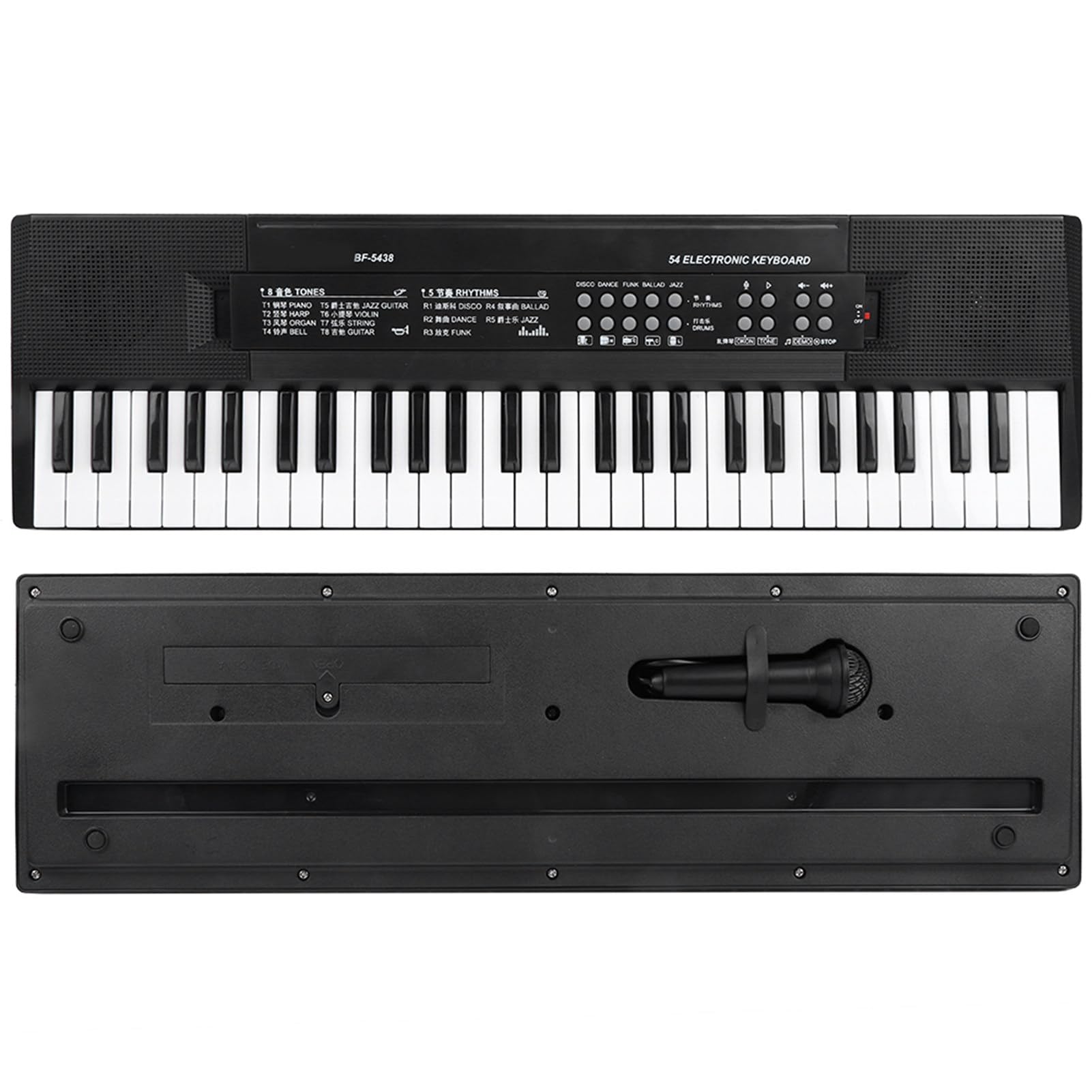 KIMISS Organo Elettronico a 54 Tasti con Telefono, Funzione di Registrazione e Volume Regolabile-Mini Tastiera per Pianoforte Per-strumento Musicale Portatile per Uso Interno e Esterno