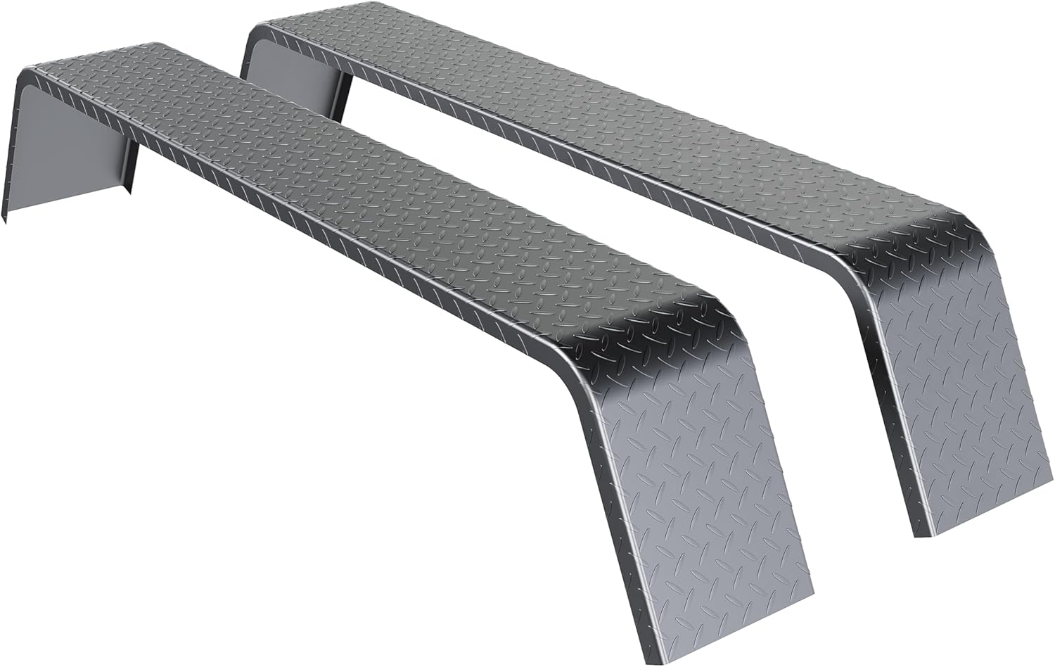 ECOTRIC Tandem Axle Trailer Fenders 72-7/8"x10-1/4"x13" Fit for 13"-15" Tires Compatible with Car Hauler Cargo Utility Landscape Trailer Diamond Tread Plate Q235 Steel 2 Pcs
