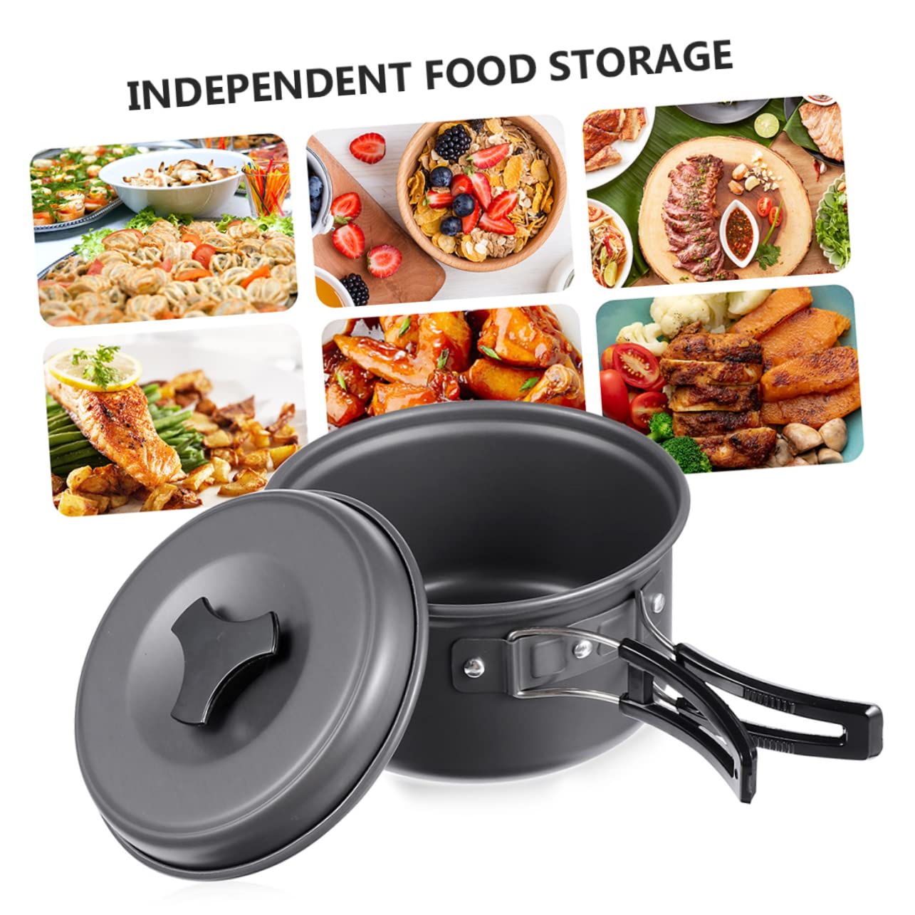 ARTSEWPLY 1 Set Outdoor Portable Camping Cooking Non Stick Cookware for Hiking Picnic Barbecue Lightweight and Space Saving Cooking Utensils for and Cleaning