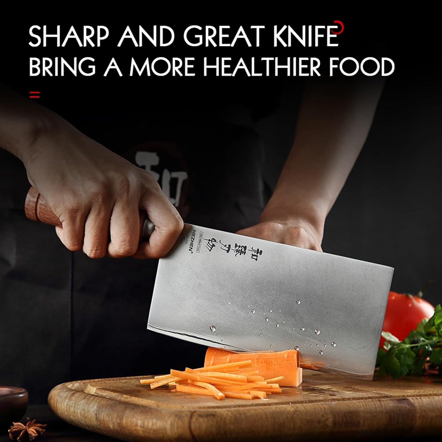 Meat Cleaver,Cleaver Knife 7 Inches Slicing Knife Stainless Steel 3 Layer Composite Steel Professional Kitchen Knife For Meat Japanese Cook Knives, LAMAJIGA5844