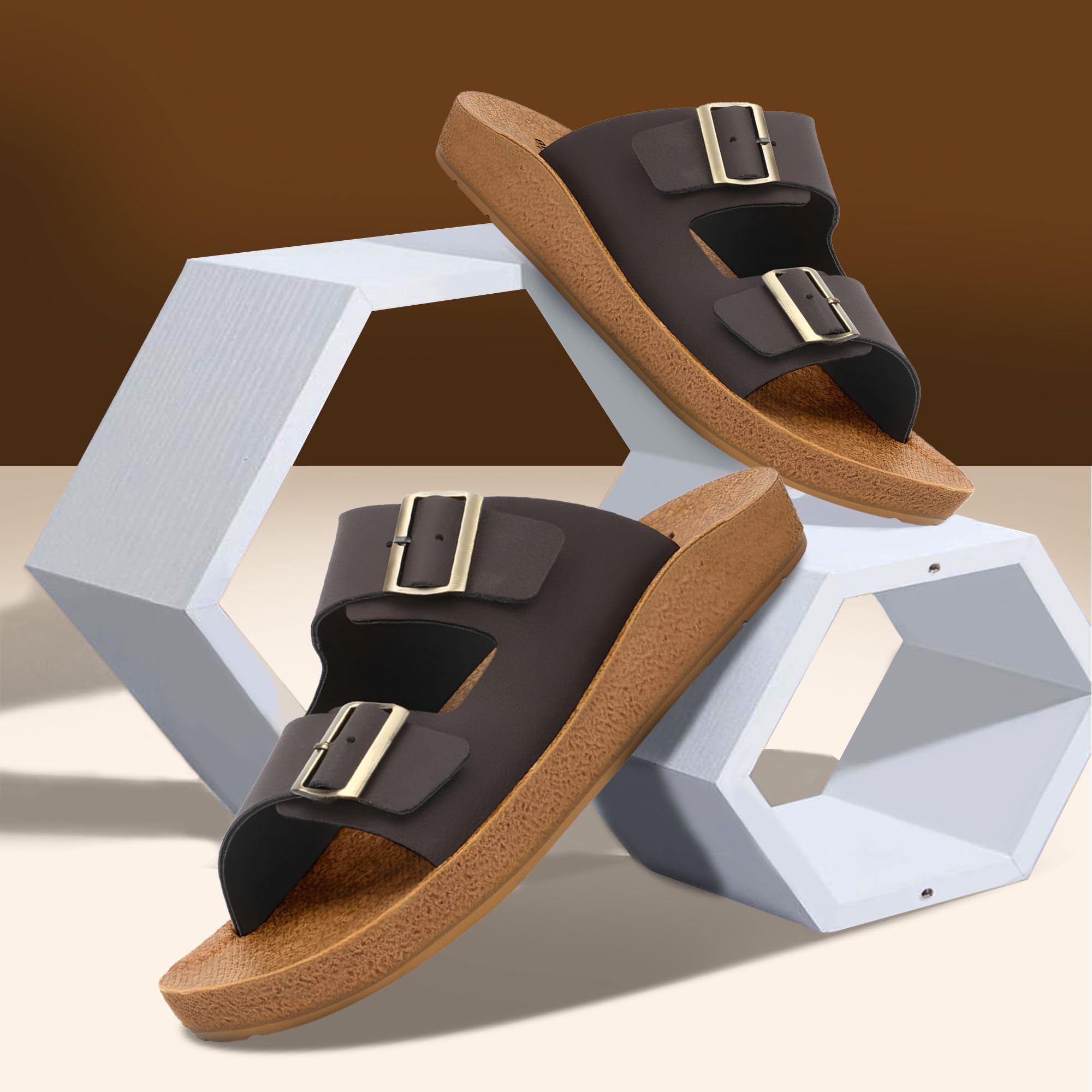 BRUTON Eco-Friendly Slippers for Men (Brown) - Image 1