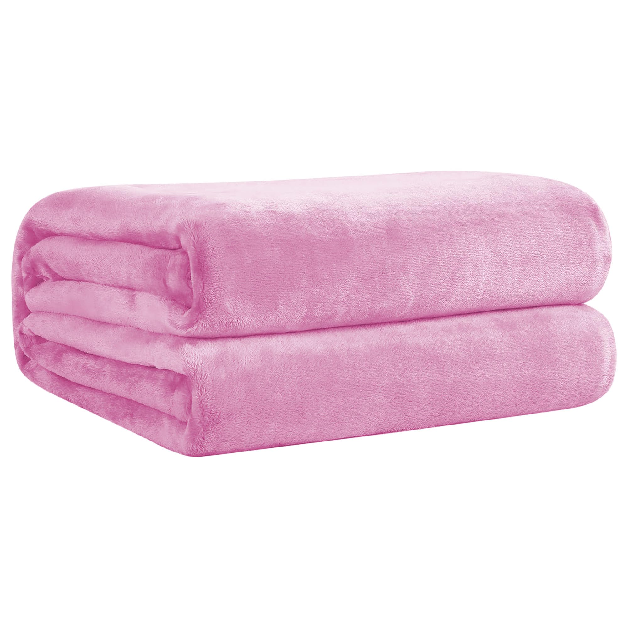 Couverture douce et moelleuse rose 130x160 pour canapé et lit facile à laver