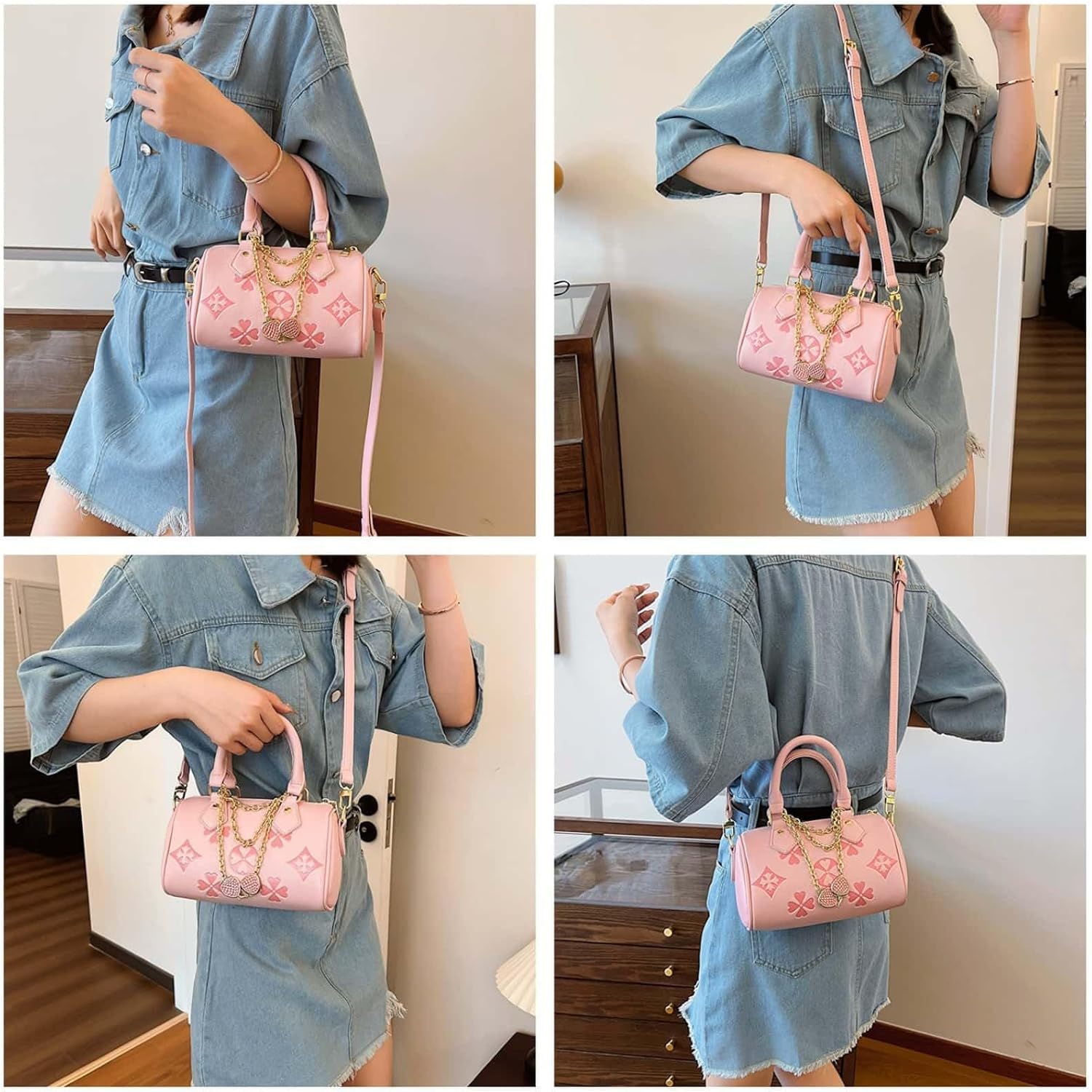 Crossbody Bags for Women Trendy Fashion Floral Pattern Large Tote Shoulder Bag Purse for Daily Use Work Shopping Party