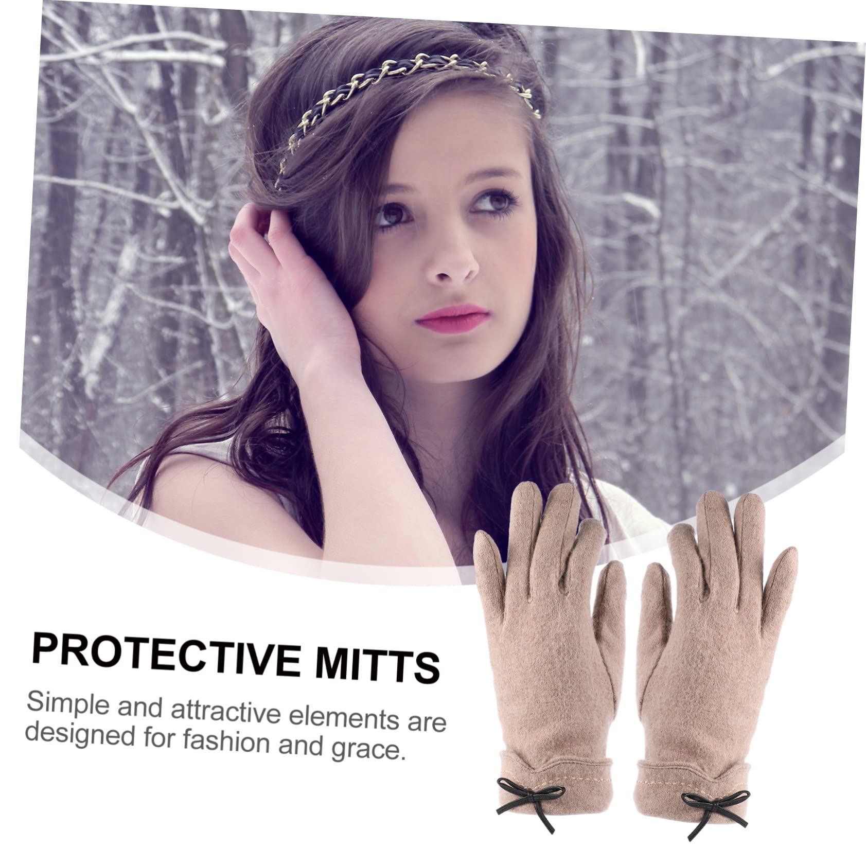 Veemoon 1Pair Winter Full Finger Cycling Gloves for Women Touchscreen Compatible Warm Skid for Outdoor Sports Autumn Winter Stylish Design