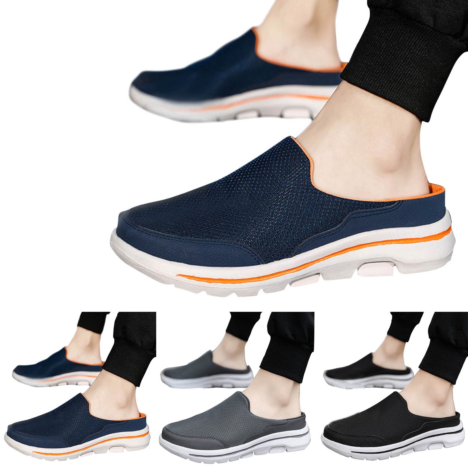Zapatos casuales para hombre, zapatos deportivos de moda y color sólido, patrón de verano, malla transpirable, cómoda, parte inferior plana, antideslizante, casual