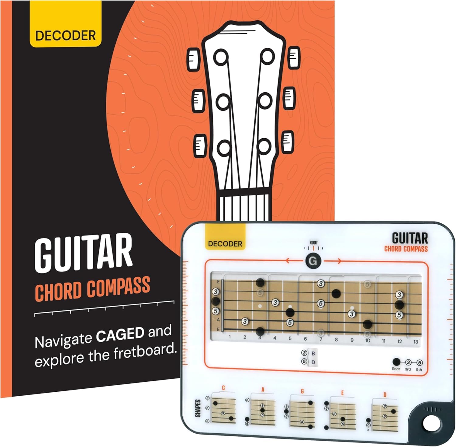 Noisy Clan Boussole d'Accords de Guitare et Livre – Maîtrisez la Logique du Manche et le Système CAGED – Simplifiez Composition et Théorie – Outil Nomade et Guide de 64 Pages