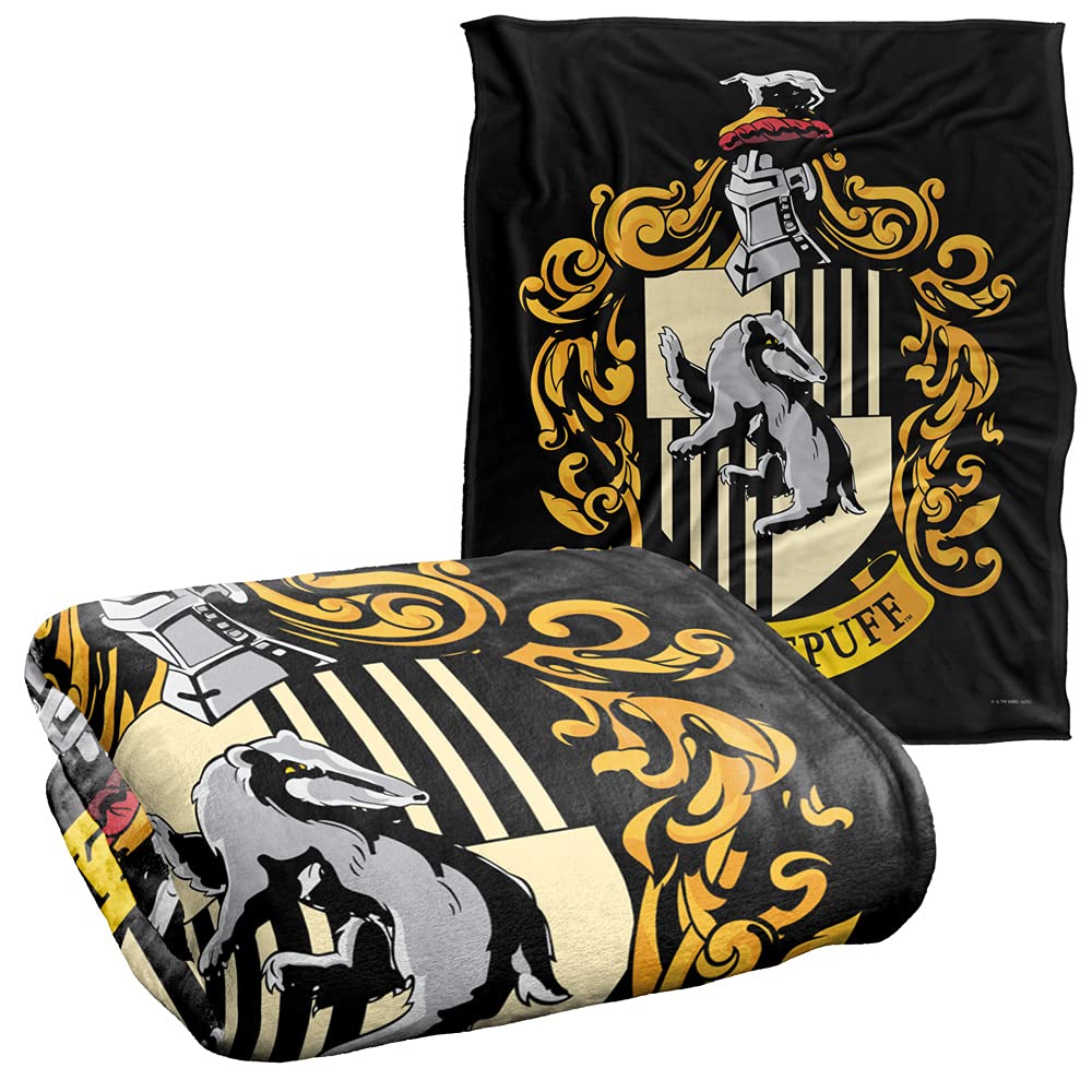 Harry Potter Hufflepuff Crest Officially Licensed Silky Touch Super Soft Throw Blanket 50" x 60"