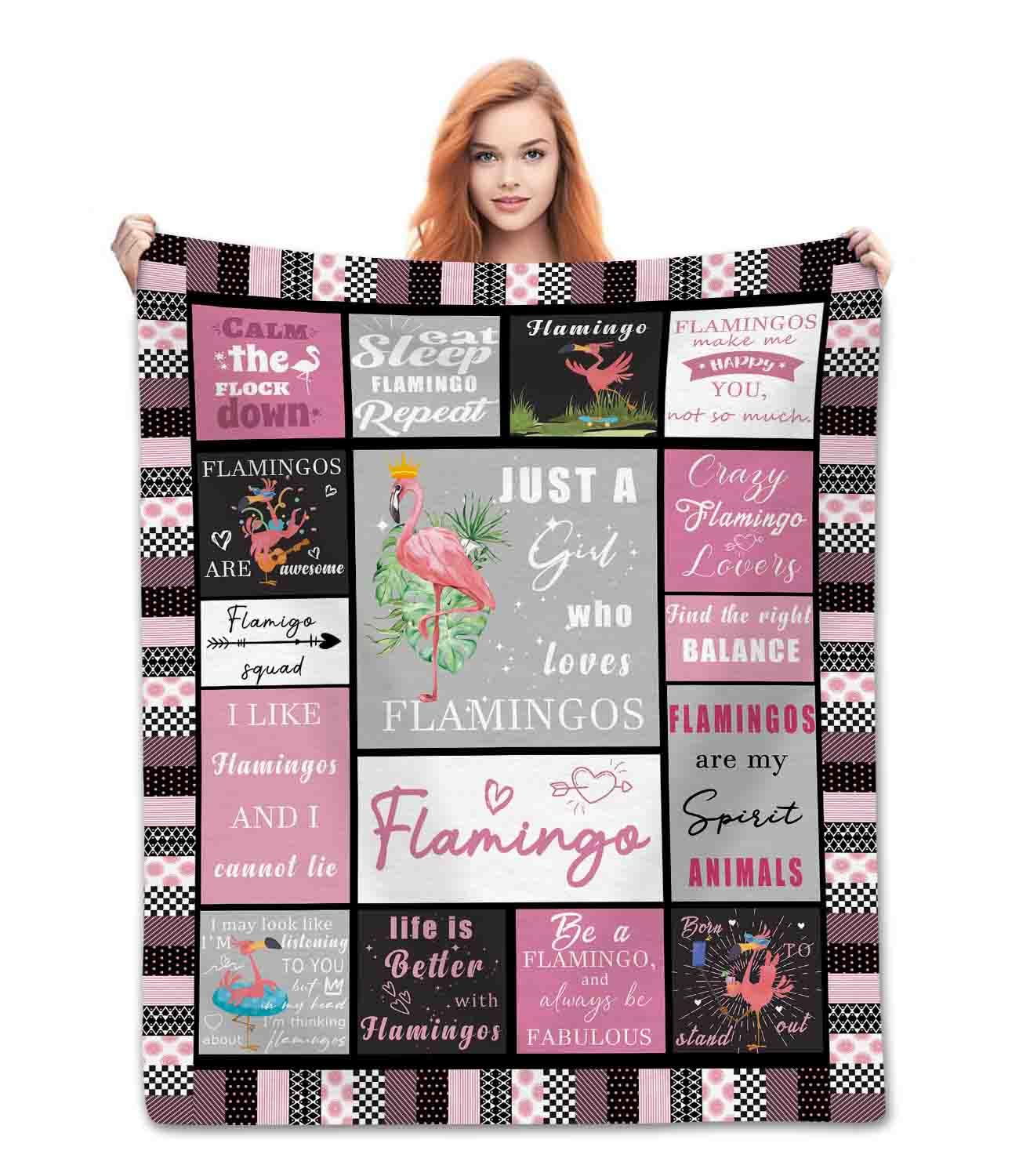 Flamingo Throw Blanket, Pink Flamingo Funny Quote Flannel Blanket 30"×40"