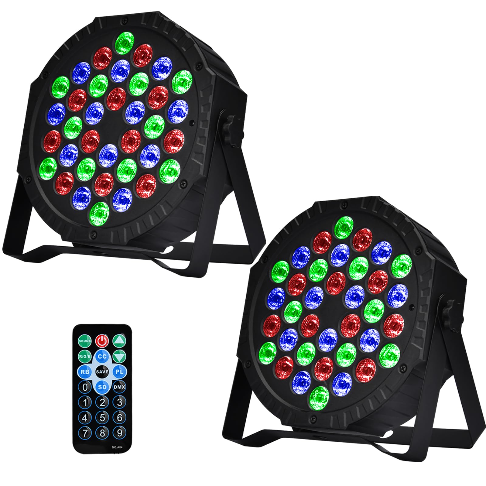 Luces de Discoteca Focos LED par con 36 LED Luz Discoteca Luces de Escenario 7 Efectos de Iluminación Luces para Fiestas con Mando a Distancia para DJ Discoteca Bar Halloween Cumpleaños Navidad