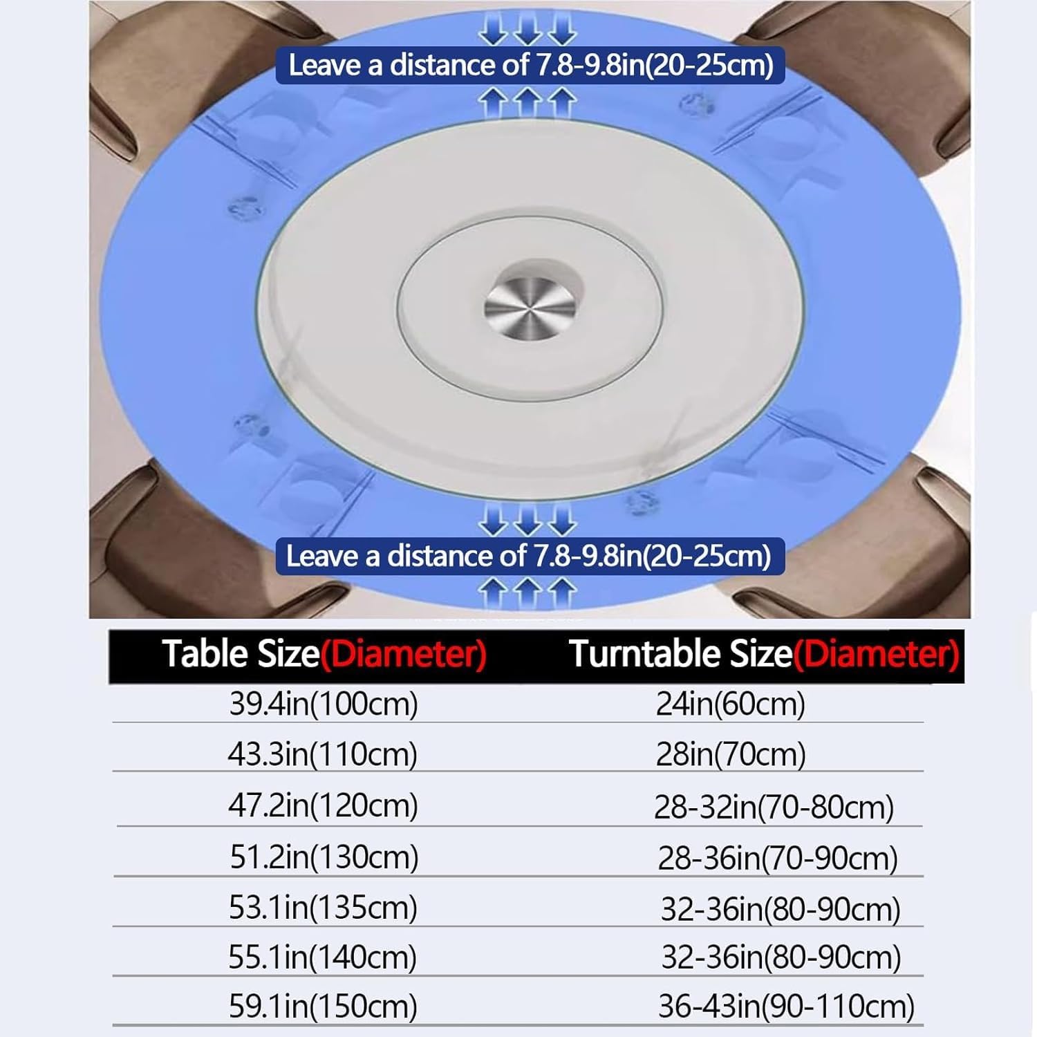 91 cm marmurowy gramofon na stół jadalny, gładki obrotowy talerz do serwowania do kuchni i restauracji, cichy obrót, idealny na duże spotkania rodzinne (czarny 71 cm)