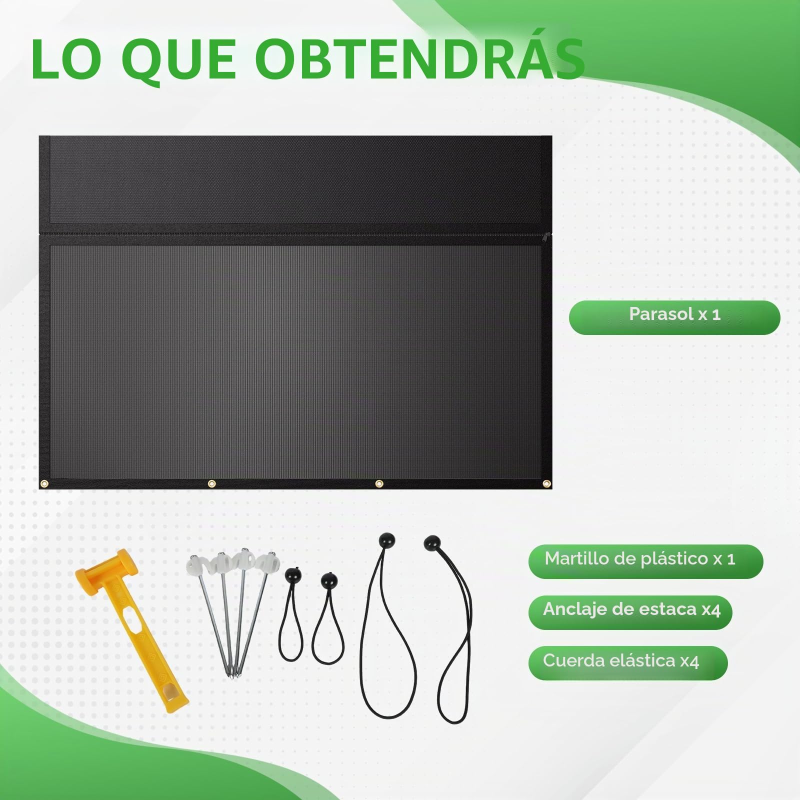 Toldo para Autocaravana, con Cremallera, Ventana panorámica Ajustable (Tela+Red). Protección Visual y Solar, protección Visual Universal con Kits completos, 2,2 m de Alto (2,4 m de Ancho)