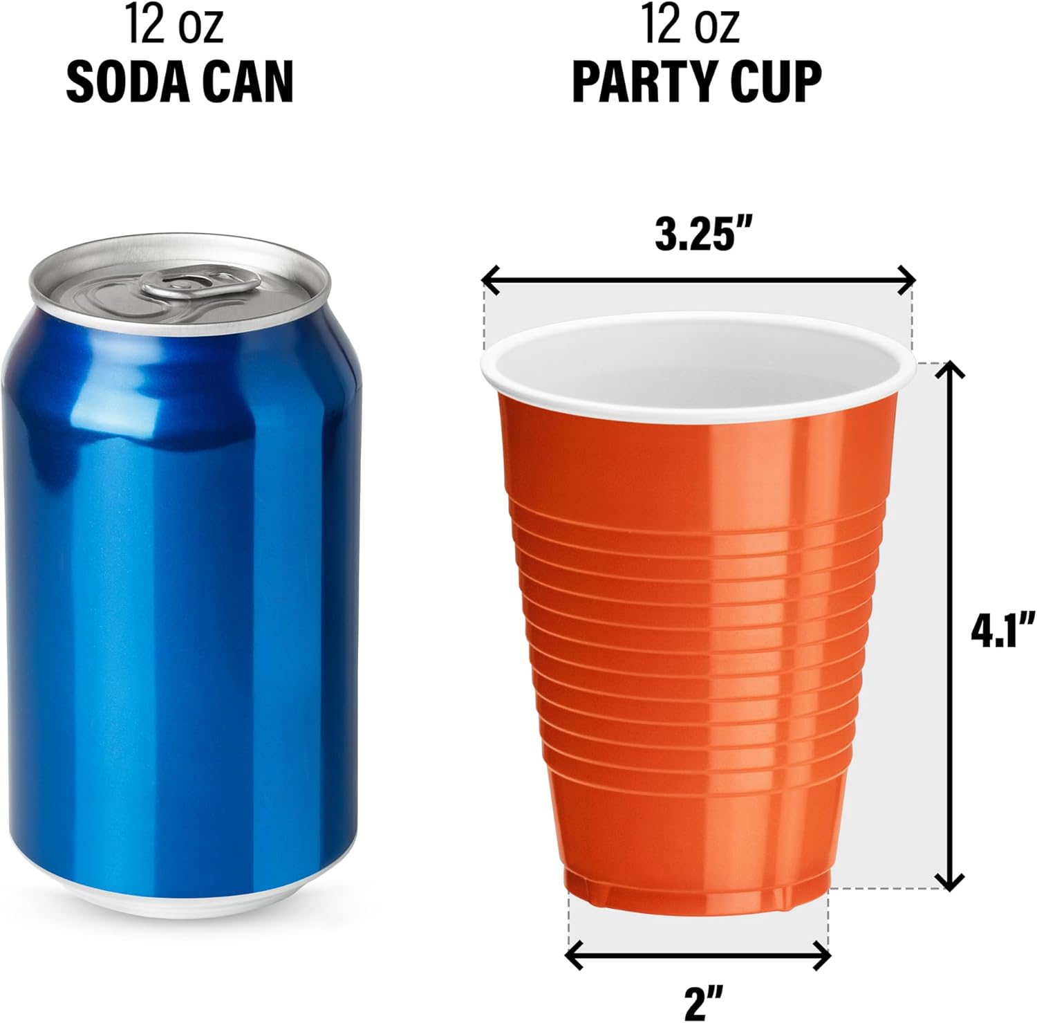 DecorRack Orange Plastic Cups, 12 oz Disposable Cups, Party Supplies (60 Count) - Image 2