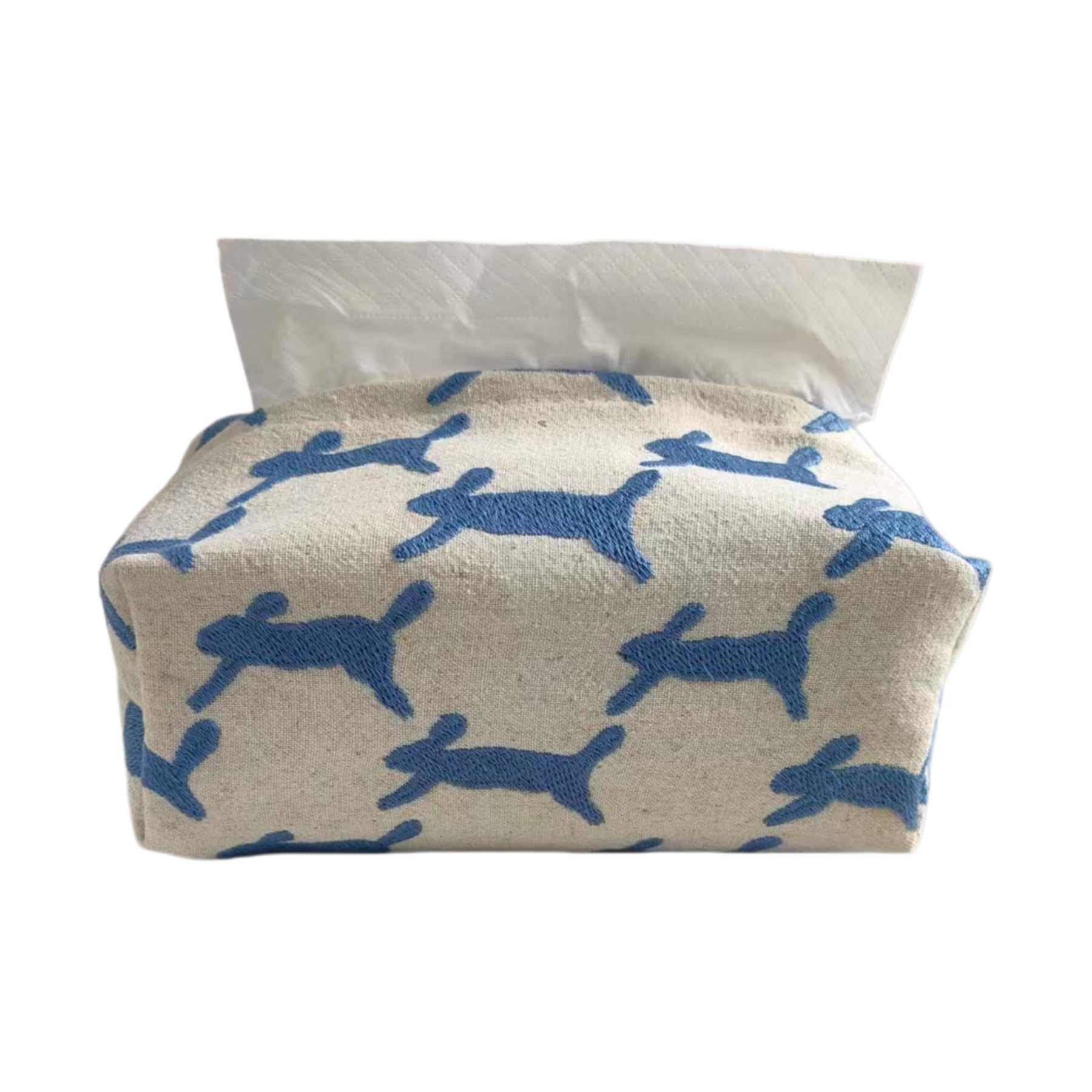 Washable Embroidered Fabric Rectangular Tissue Box Cover Home Decor