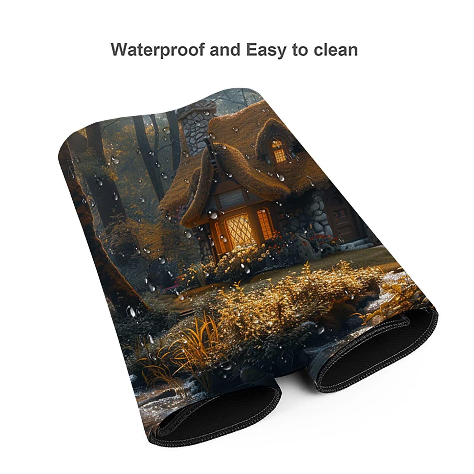 Bosque Alfombrilla Ratón Gaming XXL 1500 x 800 mm, Alfombrilla Gaming Verde Mousepad con Base de Goma Antideslizante Impermeable Desk Mat para Teclado y Raton Accesorios Gaming, Regalos de Hombre 4-B