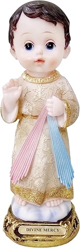 Miniatura 1 de Estatua de la Misericordia Divina Estilo Niño Cara de Bebé Escultura Divina Misericordia Escultura Santa Figura Decoración Religiosa Decoración (8