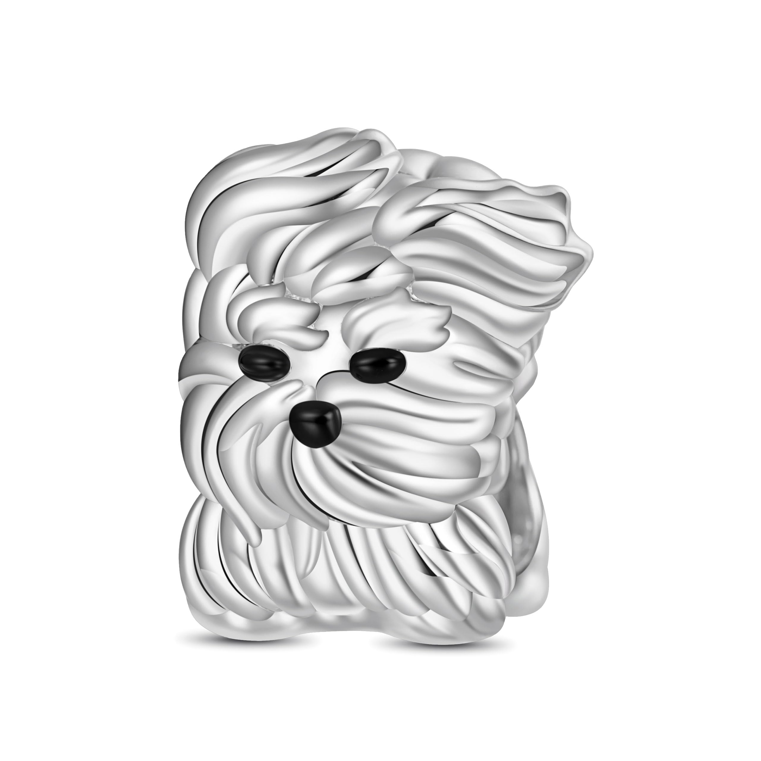 GNOCE Pet Dog Bead Charm for Women,Silver Charms Necklace Bracelet for Her, Jewelry Gift