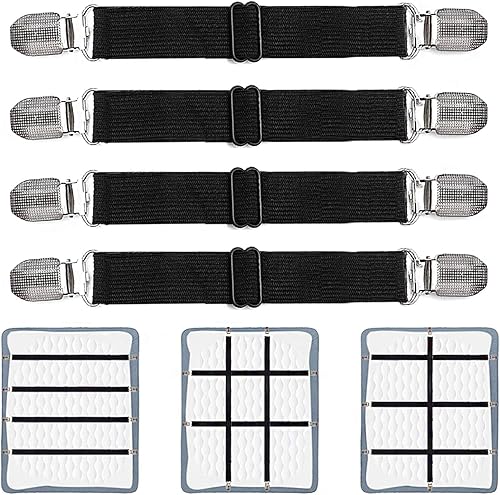 Clips ajustables para sábanas, correas de soporte y tirantes, agarre, se extienden de 21 a 80 pulgadas, bandas elásticas de estilo largo, traje