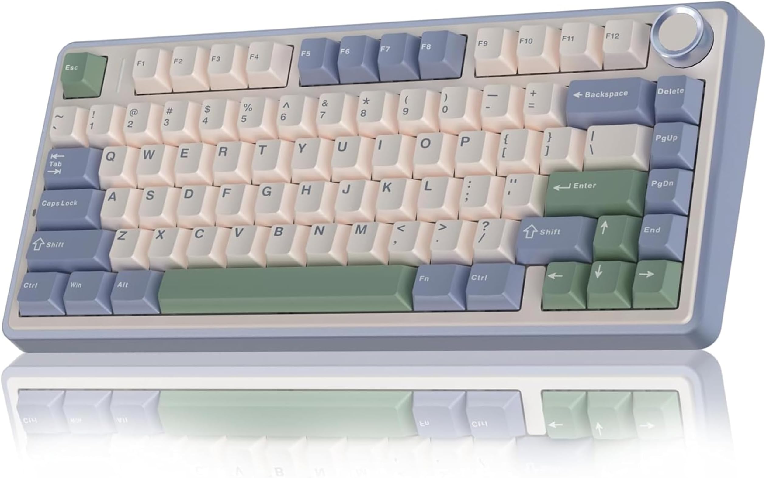 AULA F75 75% Wireless Mechanical Keyboard | Hot Swappable | Pre-lubed Linear Switches | RGB Backlit | 2.4GHz/Type-C/Bluetooth Gaming Keyboard (Cedar Green, Ice Vein Switch)