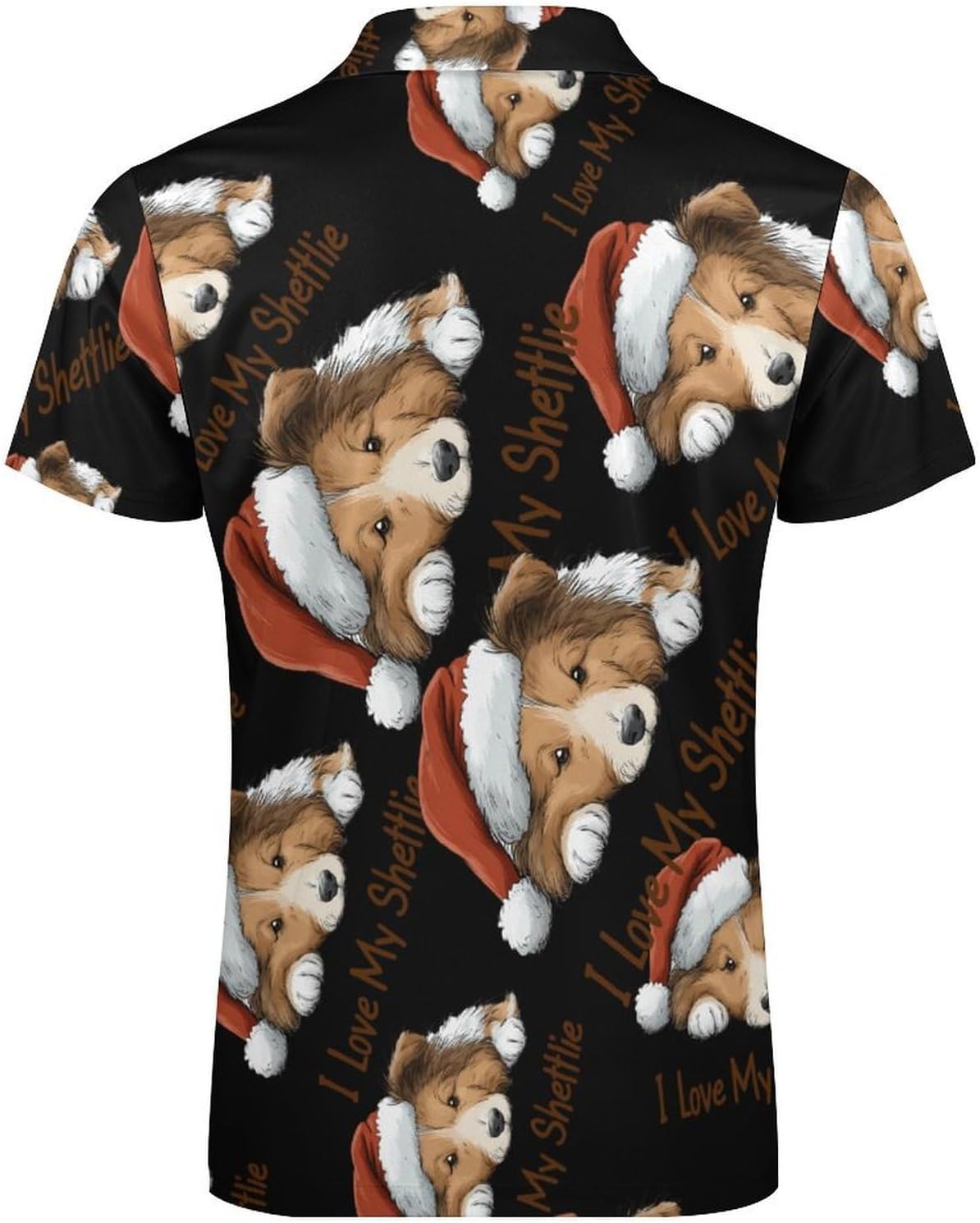I Love My Sheltie Shetland Sheepdog Men's Polo Shirts Golf Short Sleeve Tops