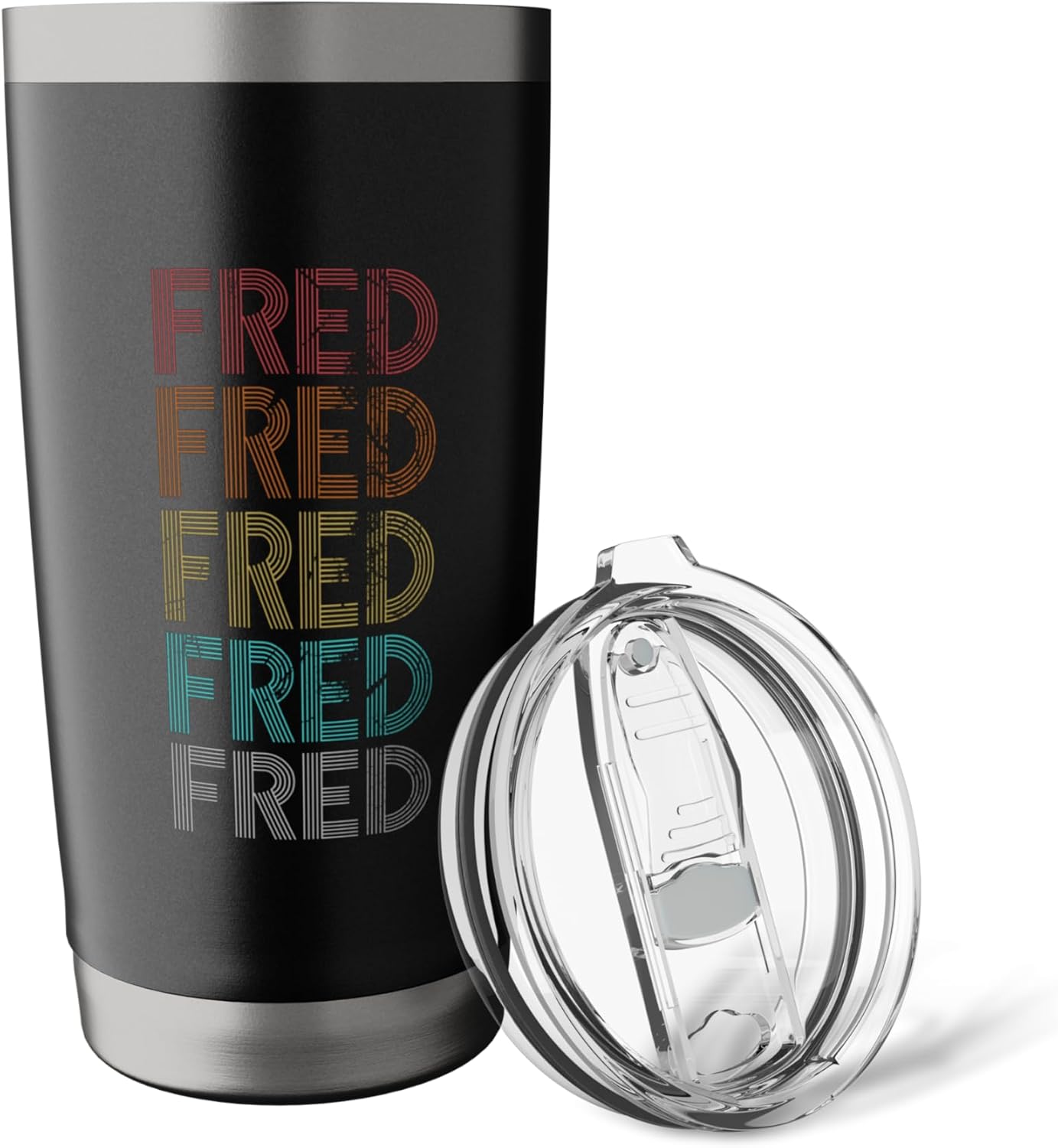 Retro Vintage FRED Stainless Steel Insulated Tumbler - Image 5