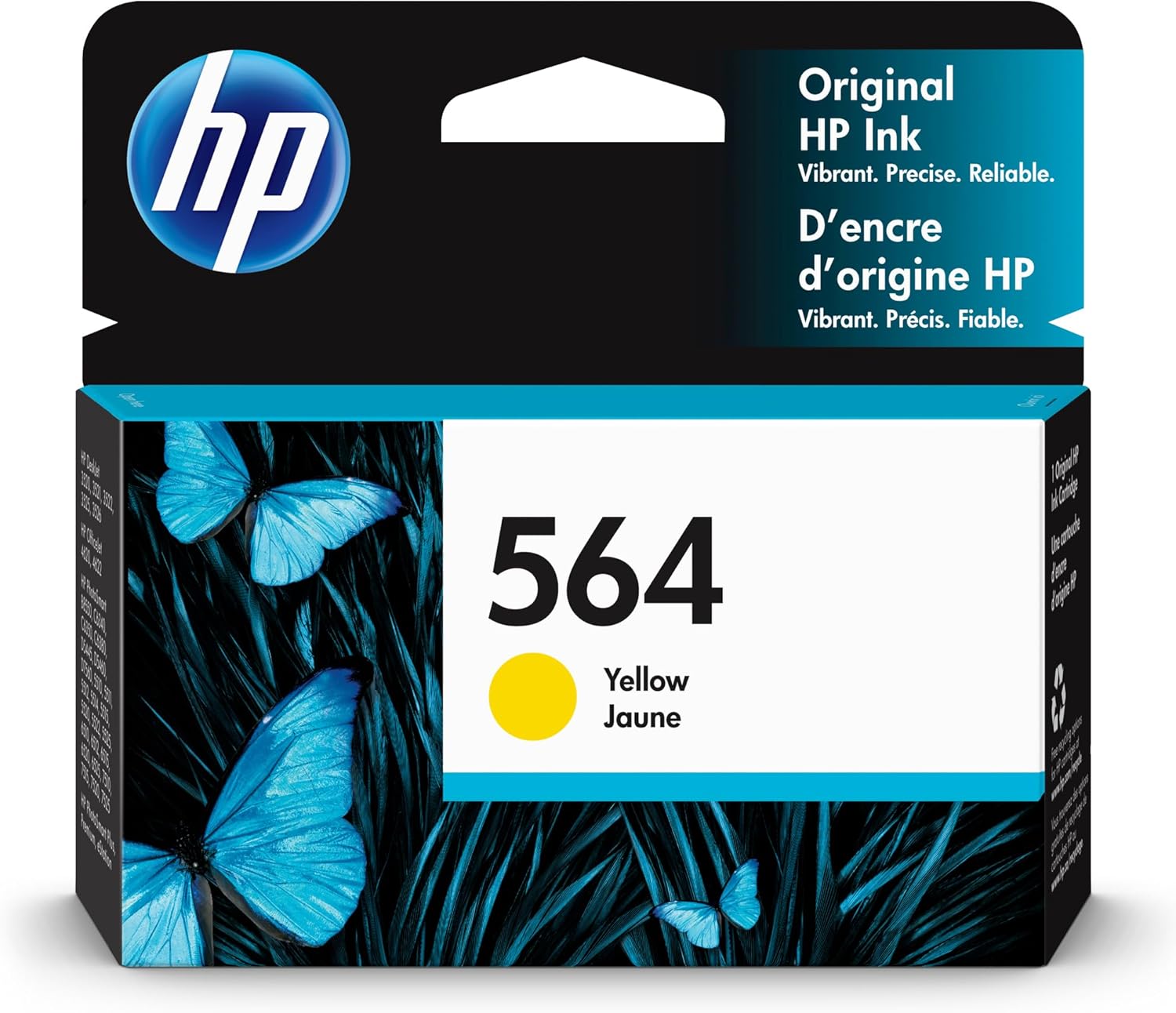 HP 564 Yellow Ink Cartridge | Works with DeskJet 3500; OfficeJet 4620; PhotoSmart B8550, C6300, D5400, D7560, 5510, 5520, 6510, 6520, 7510, 7520, Plus, Premium, eStation | CB320WN